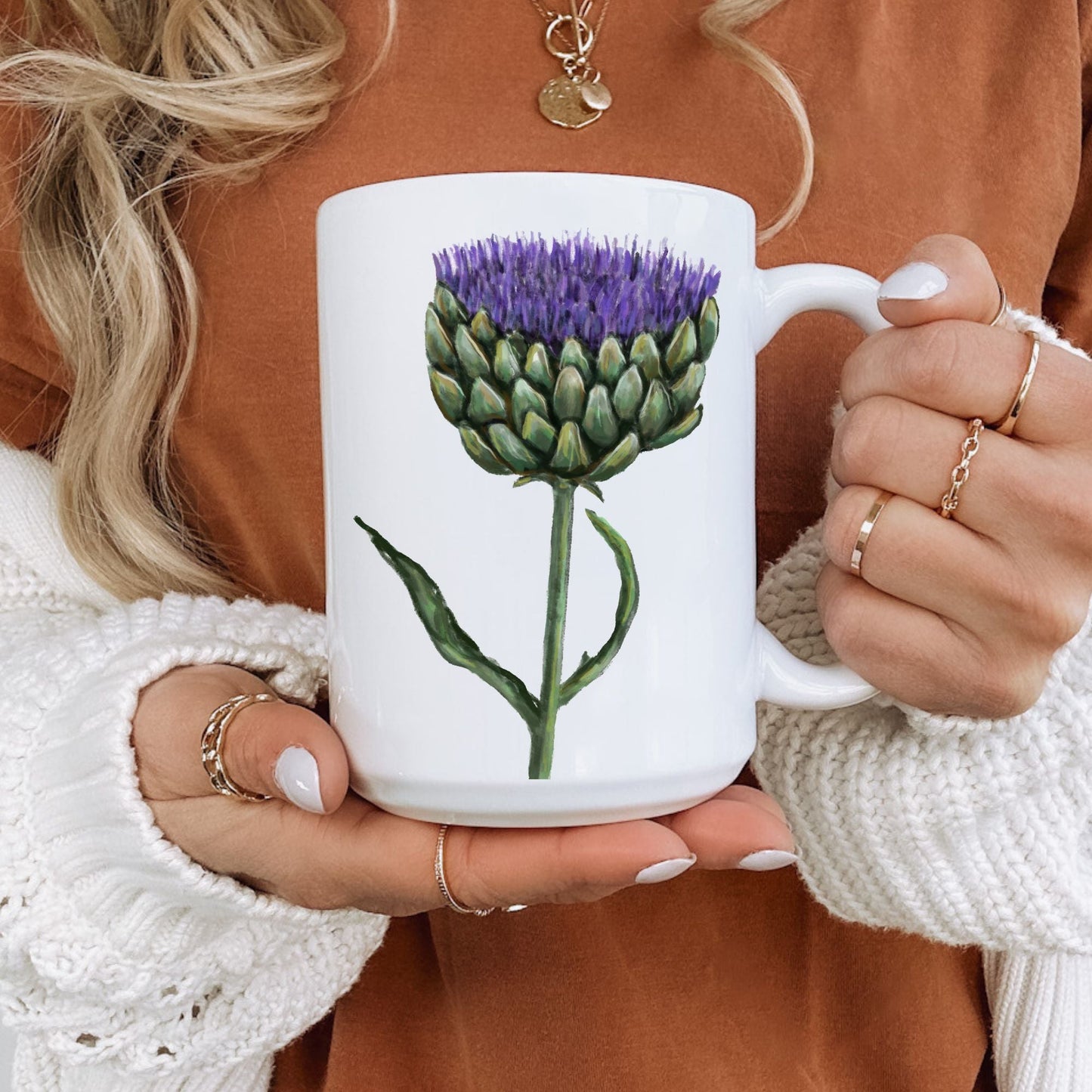 Artichoke Flower Mug - MerikaArt