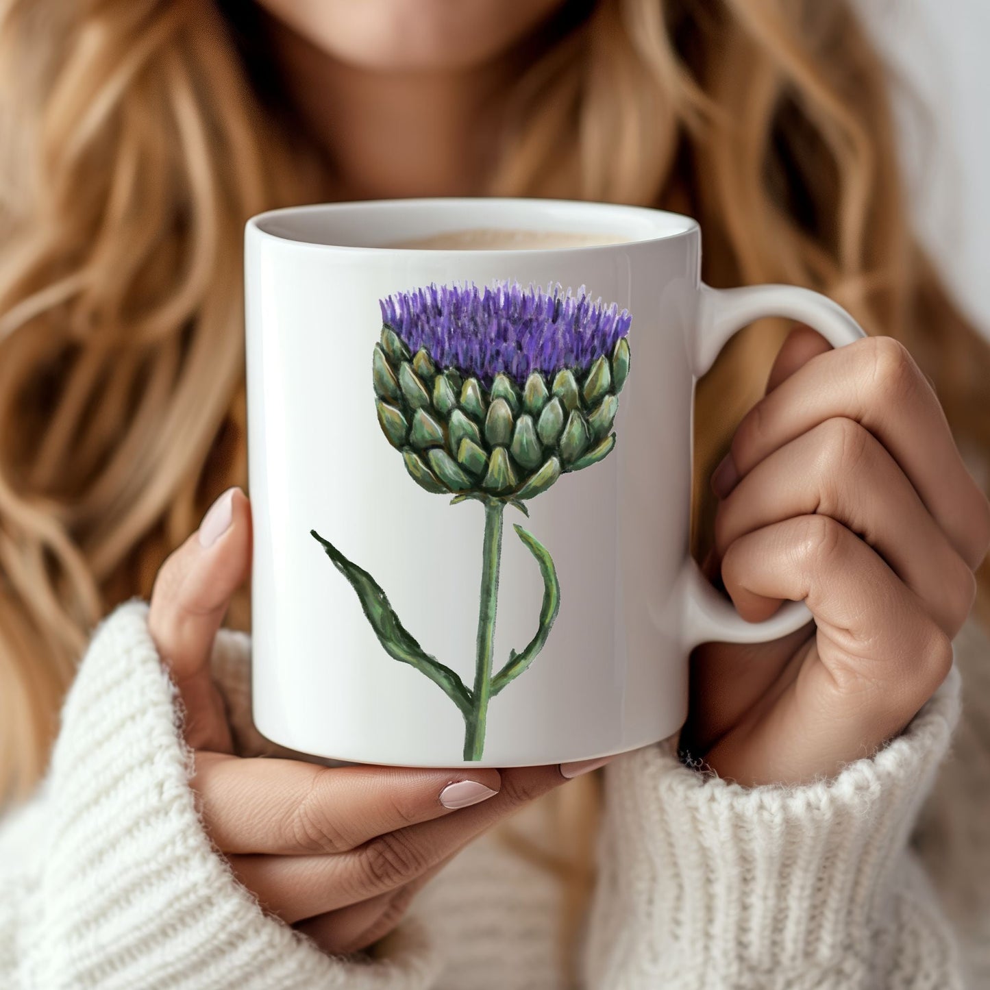 Artichoke Flower Mug - MerikaArt