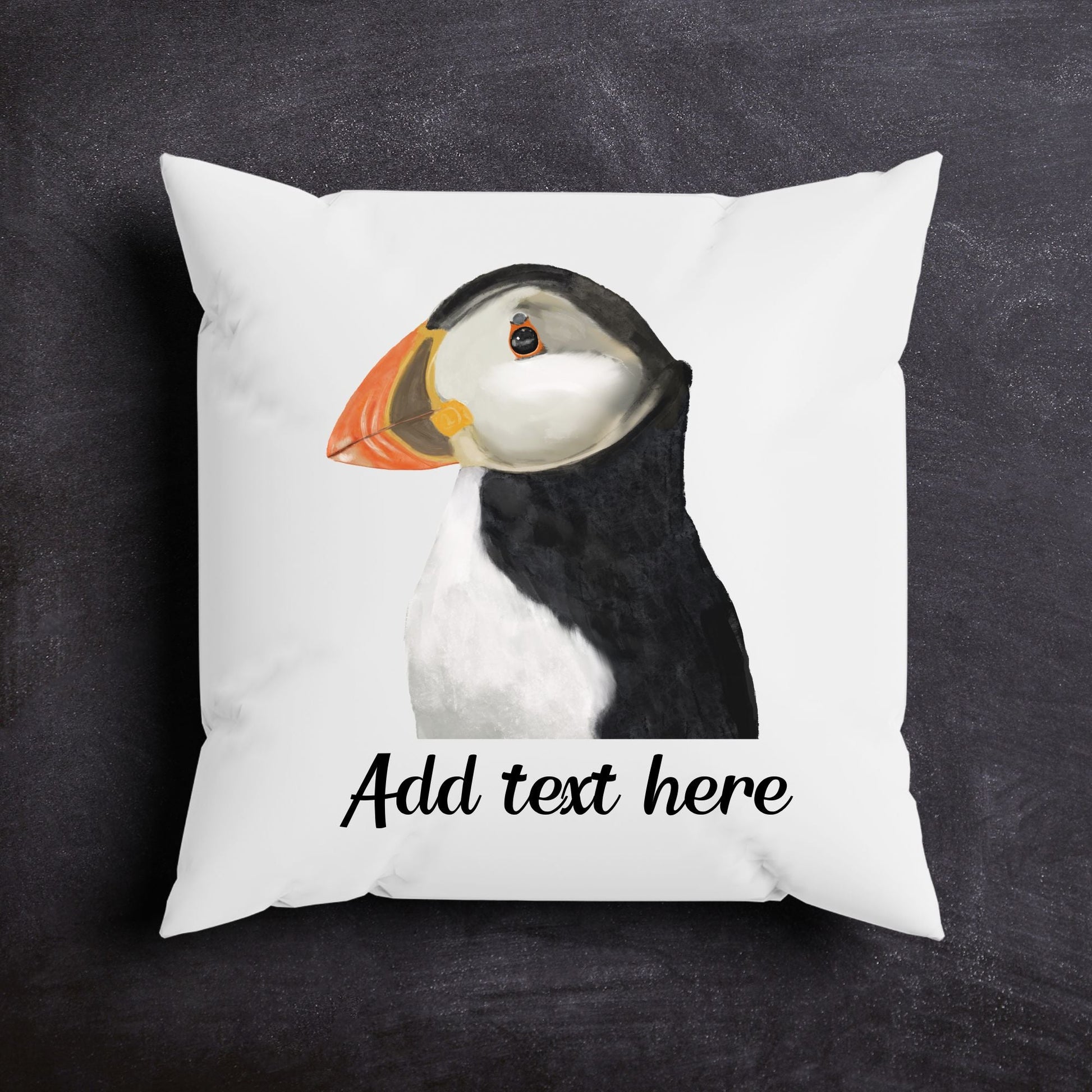 Atlantic Puffin Bird Pillow - MerikaArt