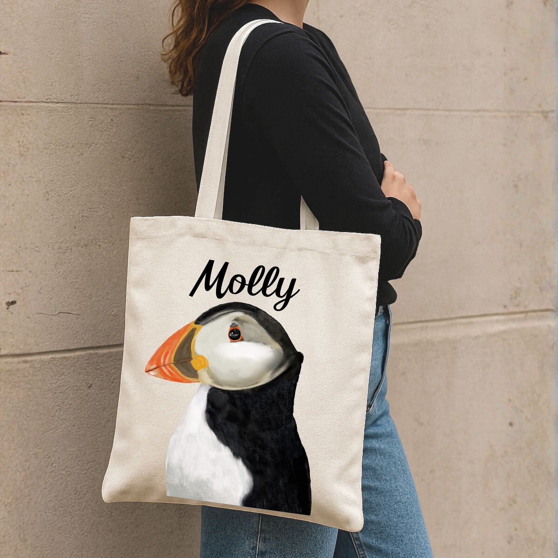 Atlantic Puffin Canvas Tote Bag - MerikaArt