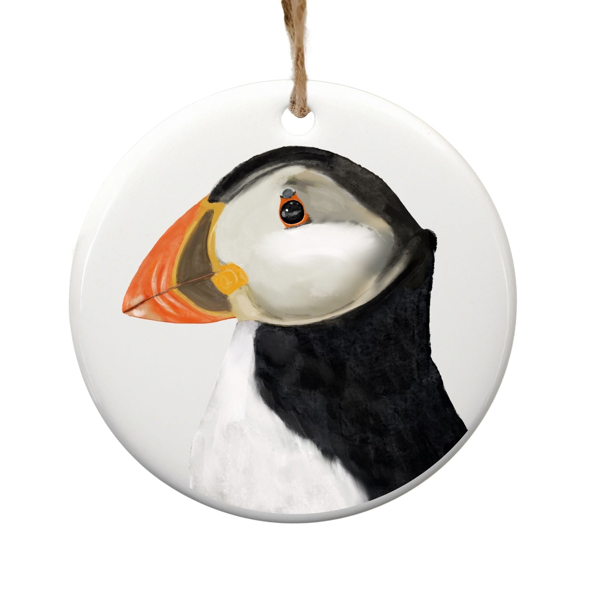 Atlantic Puffin Ceramic Ornament - MerikaArt