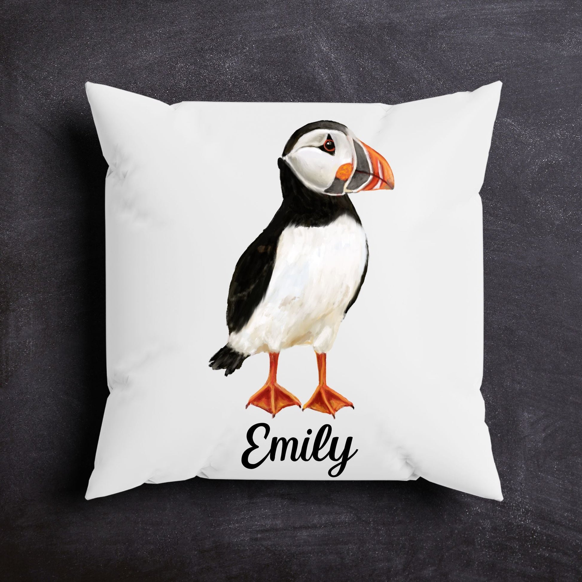 Atlantic Puffin Pillow - MerikaArt