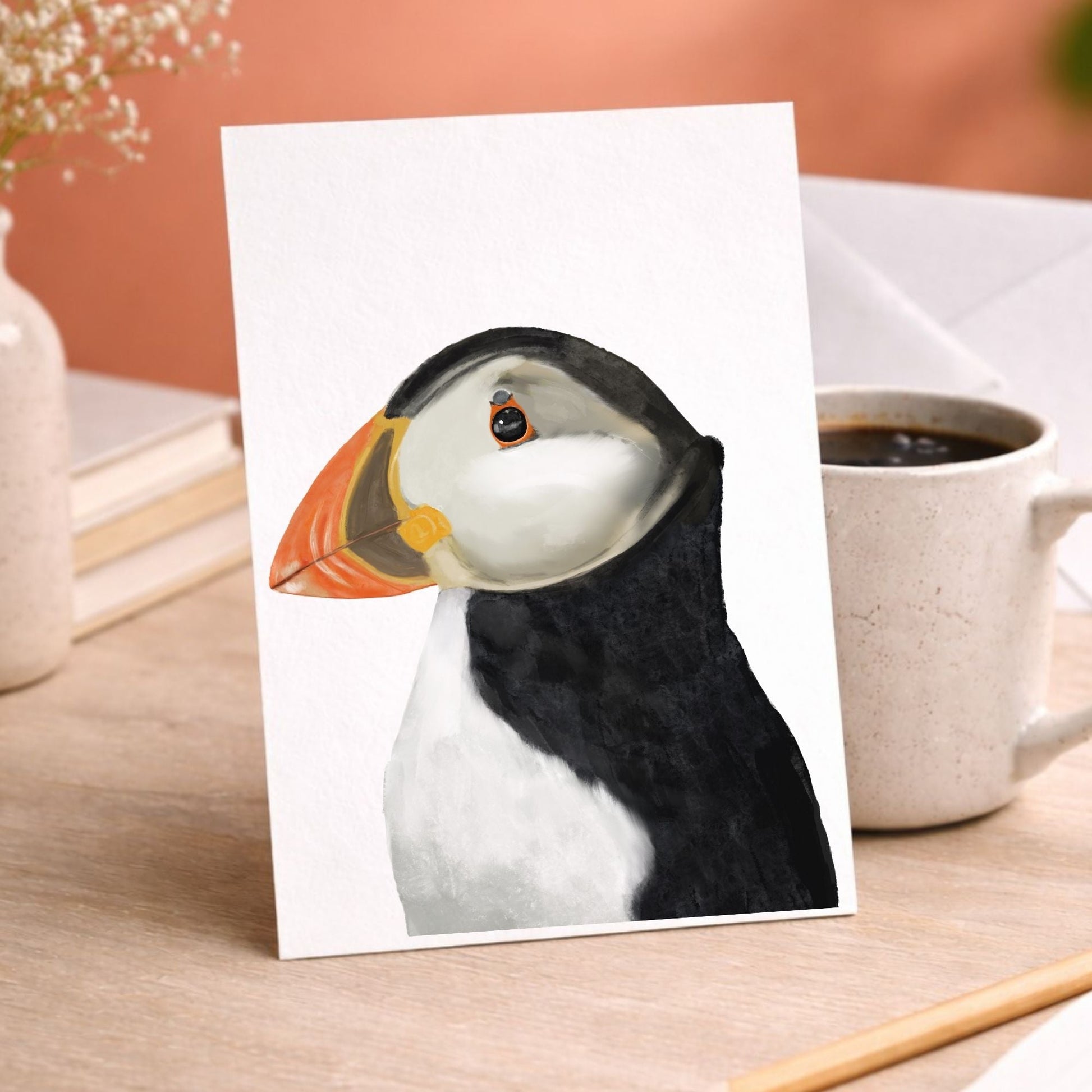 Atlantic Puffin Postcard - MerikaArt