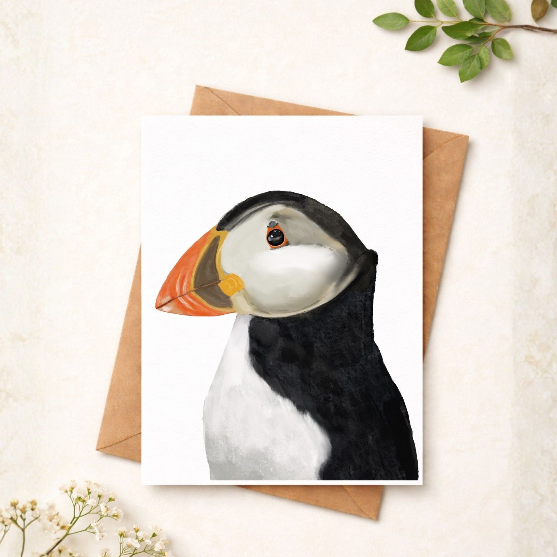 Atlantic Puffin Postcard - MerikaArt