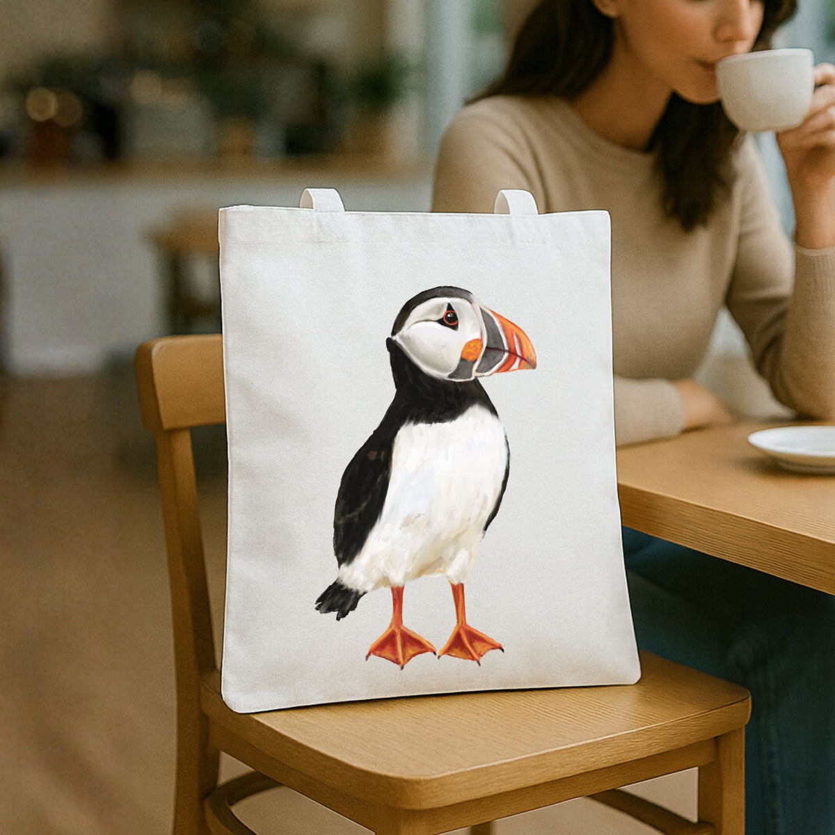 Atlantic Puffin Tote Bag - MerikaArt