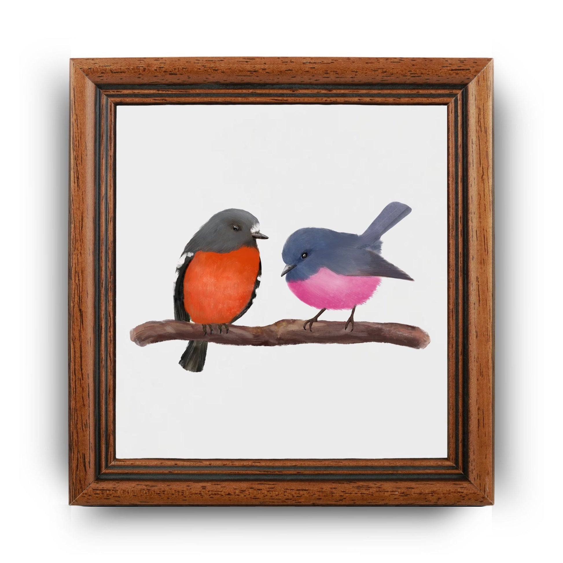 Australian Flame Robins Ceramic Tile - MerikaArt