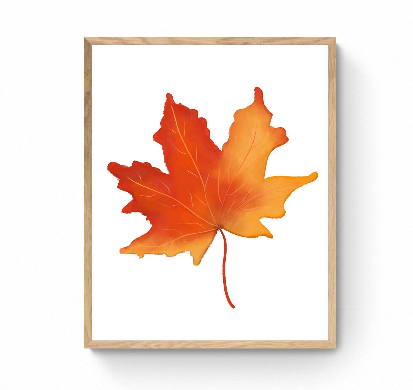 Autumn Leaves Print, Autumn Painting, Fall Decor, Living Room Home Art, Holiday Wall Art, Leaf Illustration, Housewarming Gift - MerikaArt