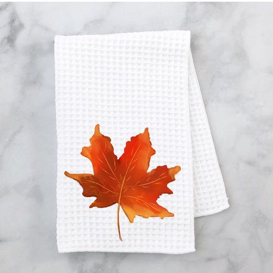 Autumn Maple Leaf Kitchen Towel - MerikaArt