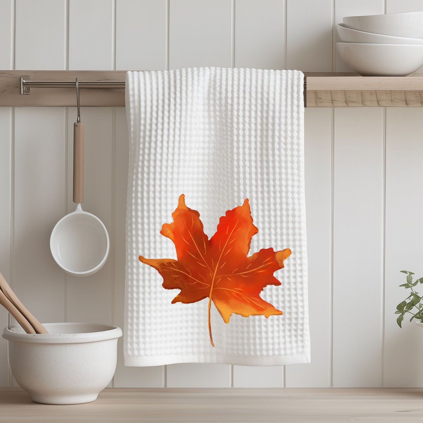 Autumn Maple Leaf Kitchen Towel - MerikaArt