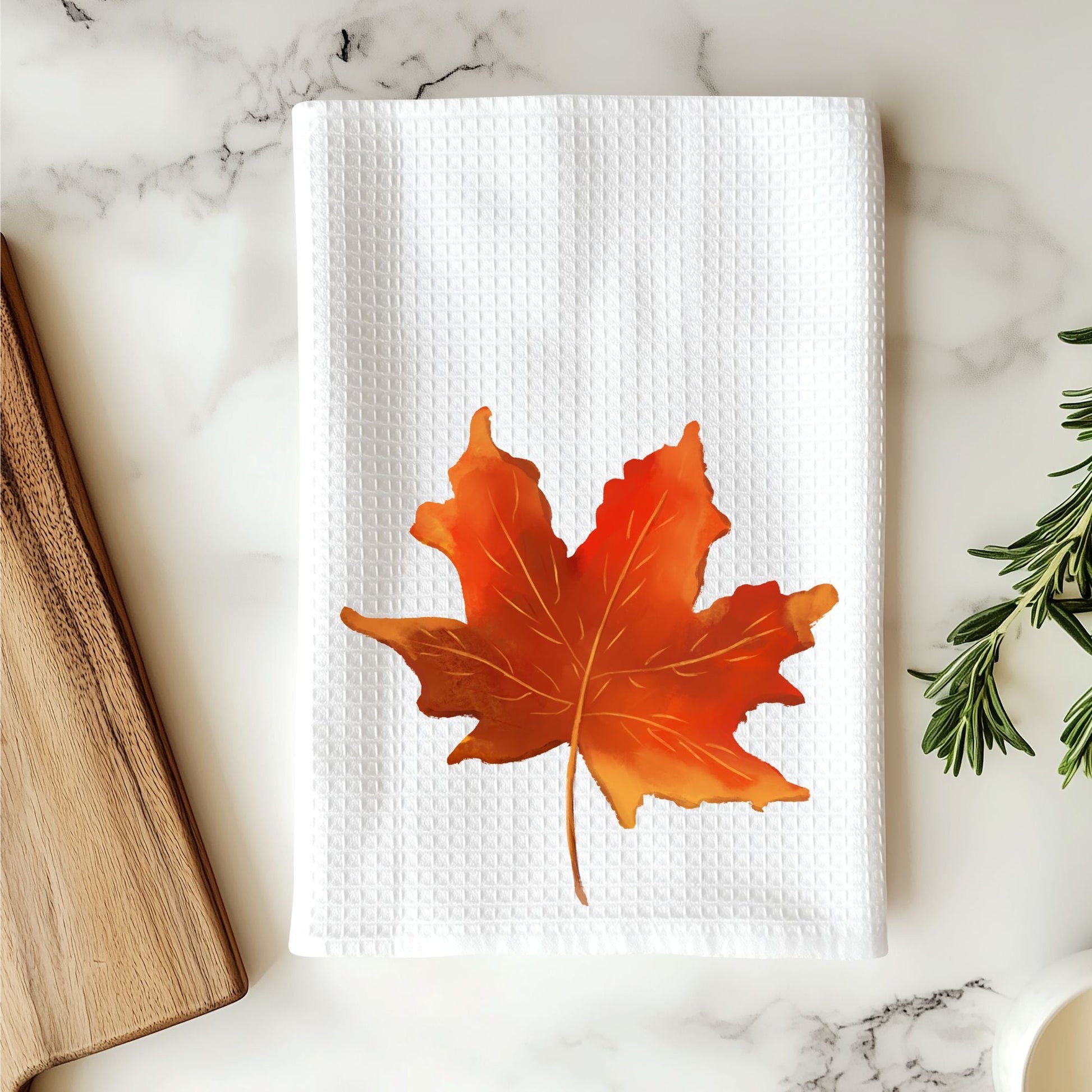Autumn Maple Leaf Kitchen Towel - MerikaArt