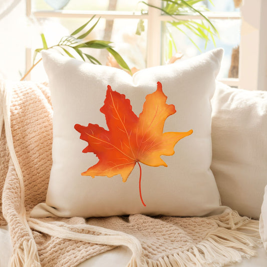 Autumn Maple Leaf Pillow - MerikaArt
