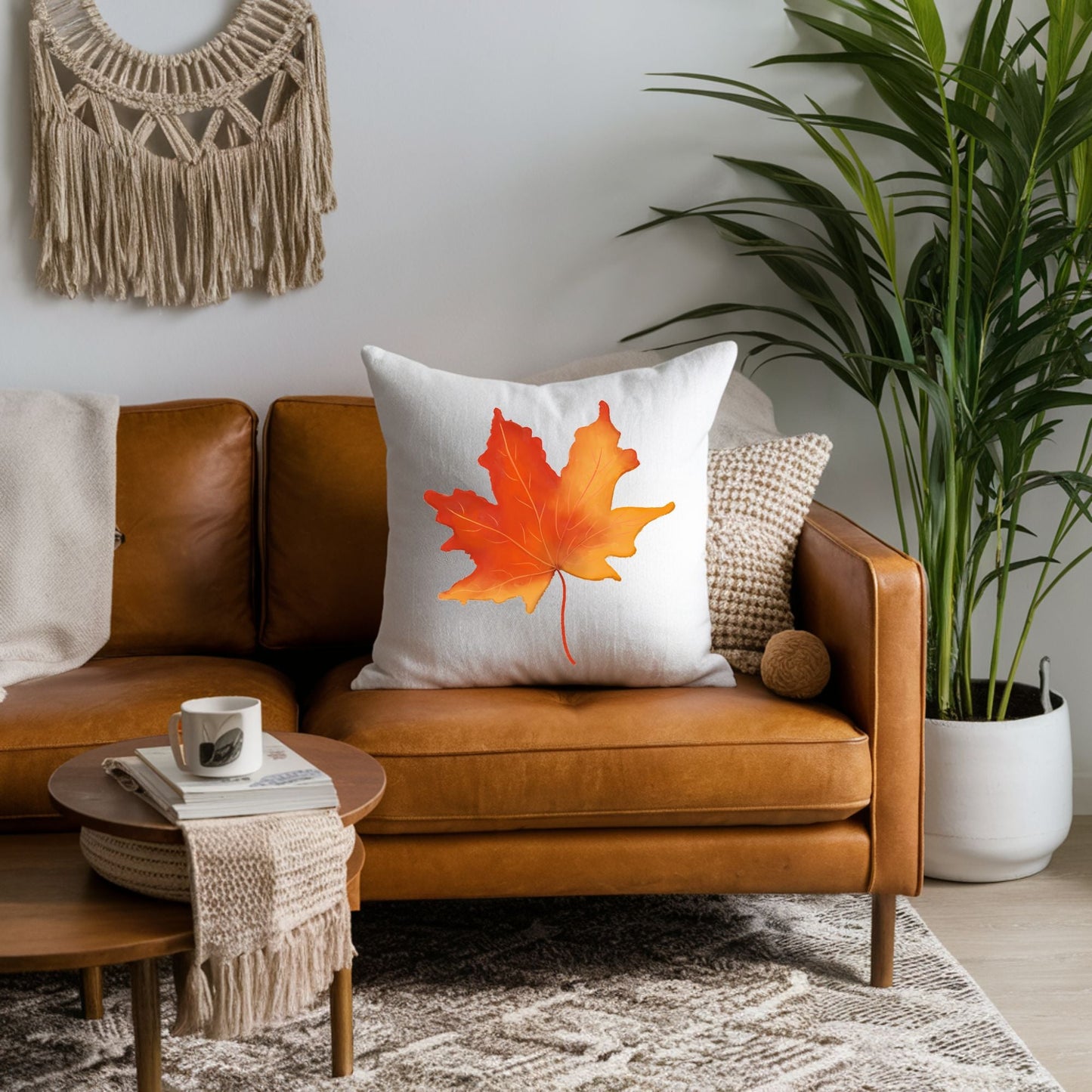 Autumn Maple Leaf Pillow - MerikaArt