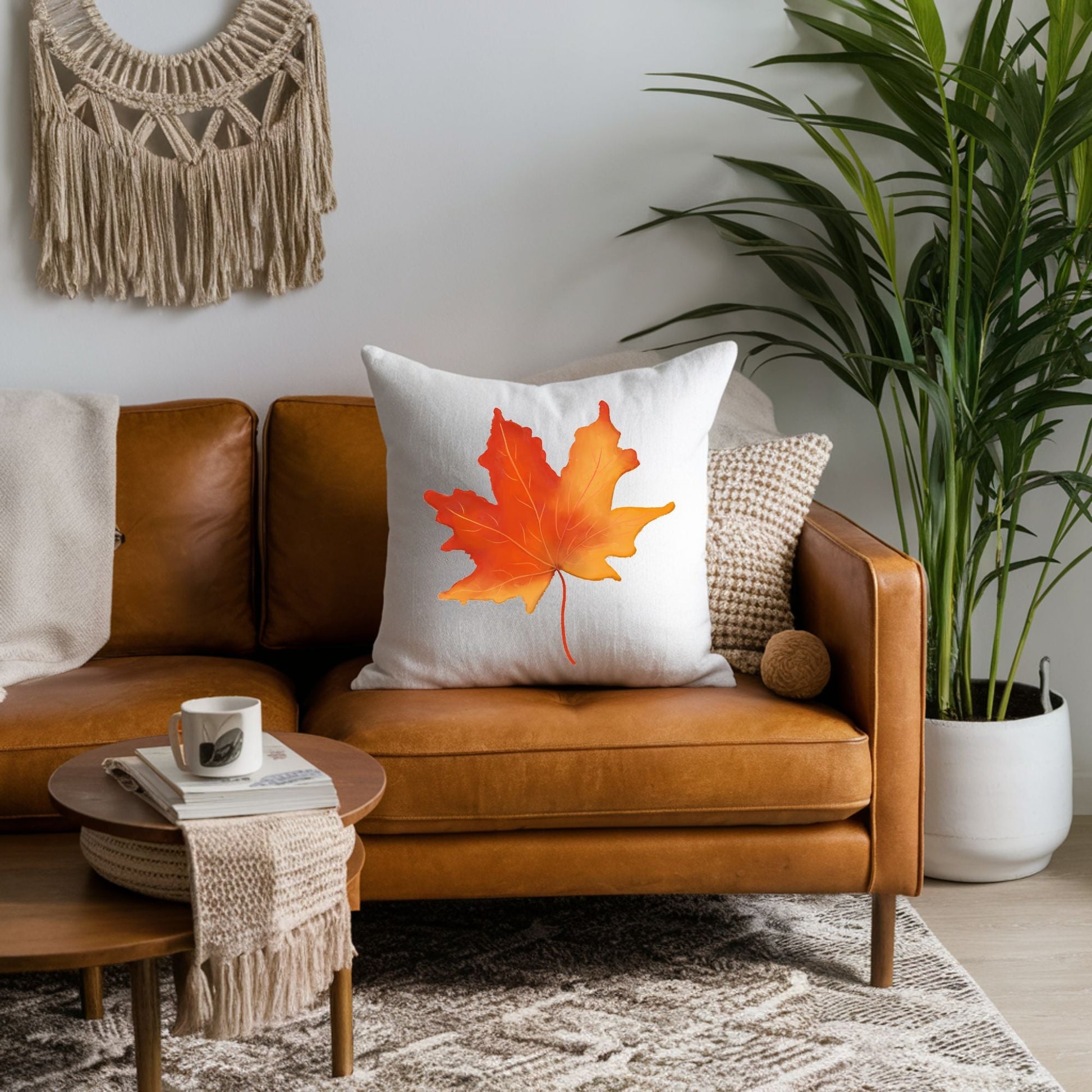 Autumn Maple Leaf Pillow - MerikaArt