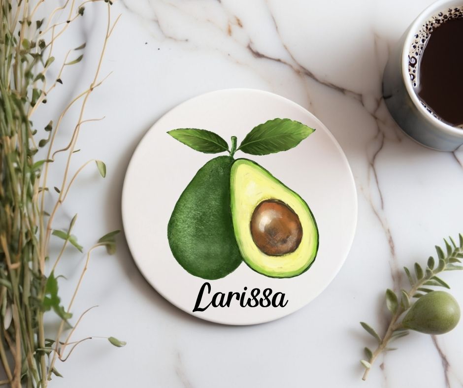 Avocado Ceramic Coaster - MerikaArt