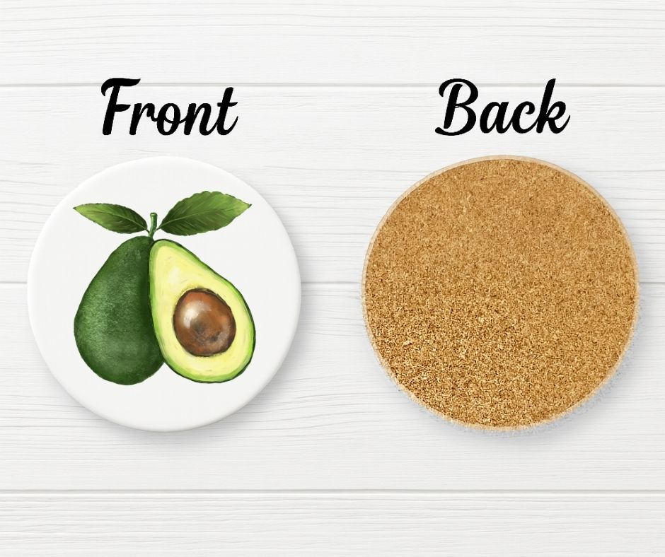 Avocado Ceramic Coaster - MerikaArt