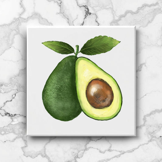 Avocado Ceramic Tile – Handcrafted Kitchen Art Decor - MerikaArt