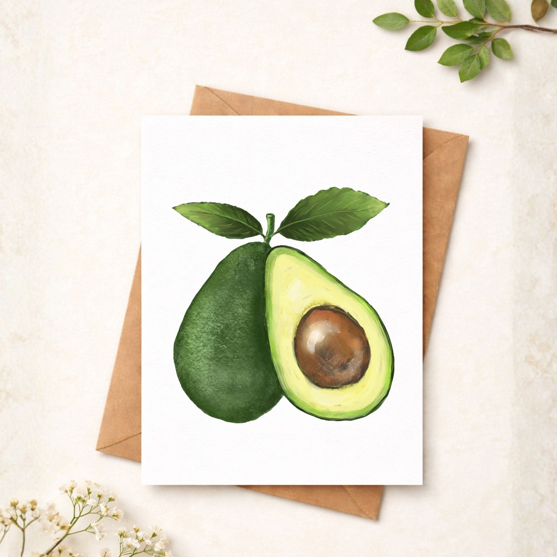 Avocado Postcard - MerikaArt