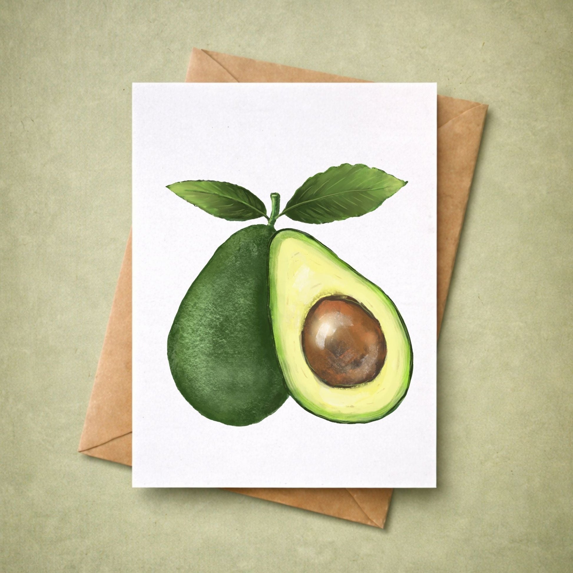 Avocado Postcard - MerikaArt