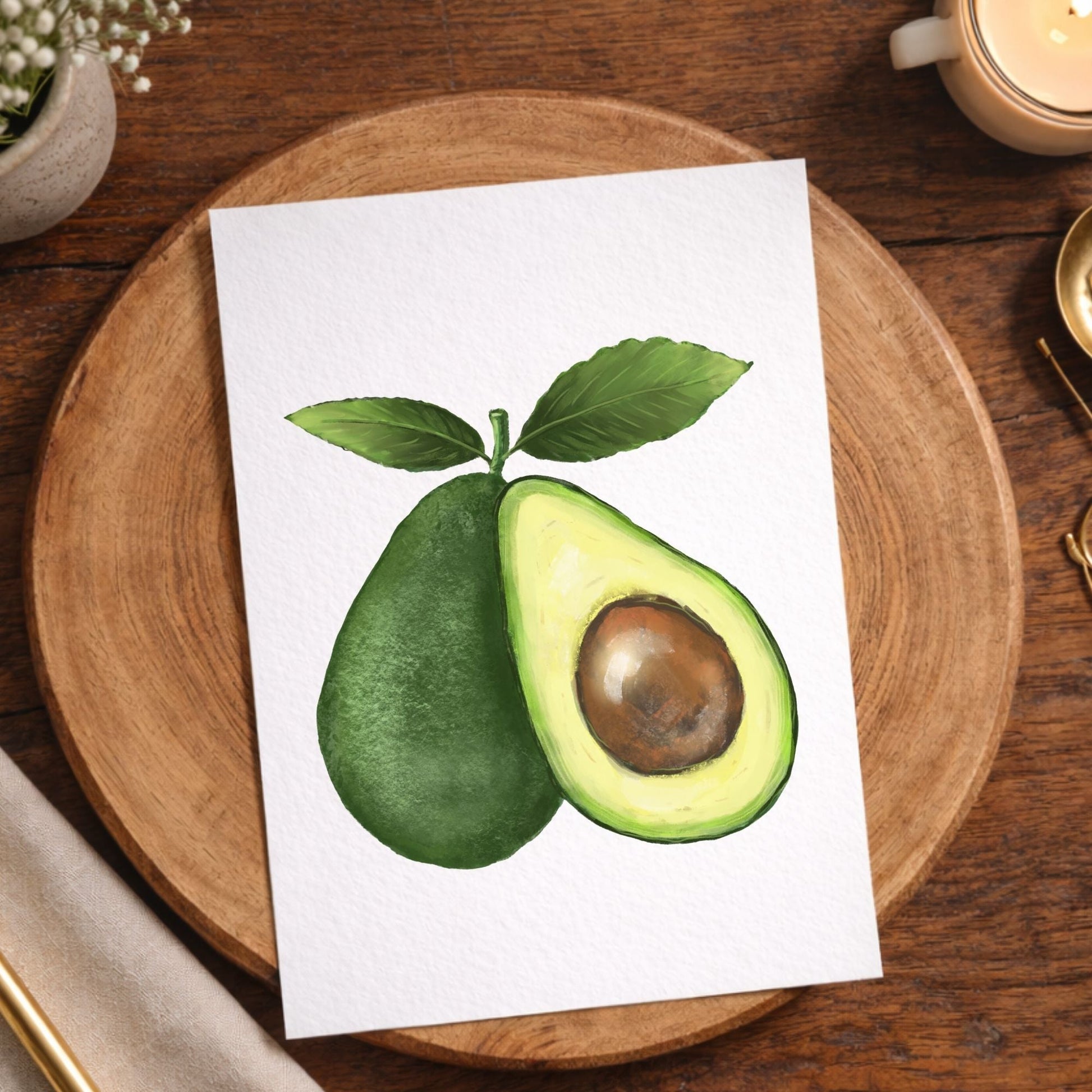 Avocado Postcard - MerikaArt