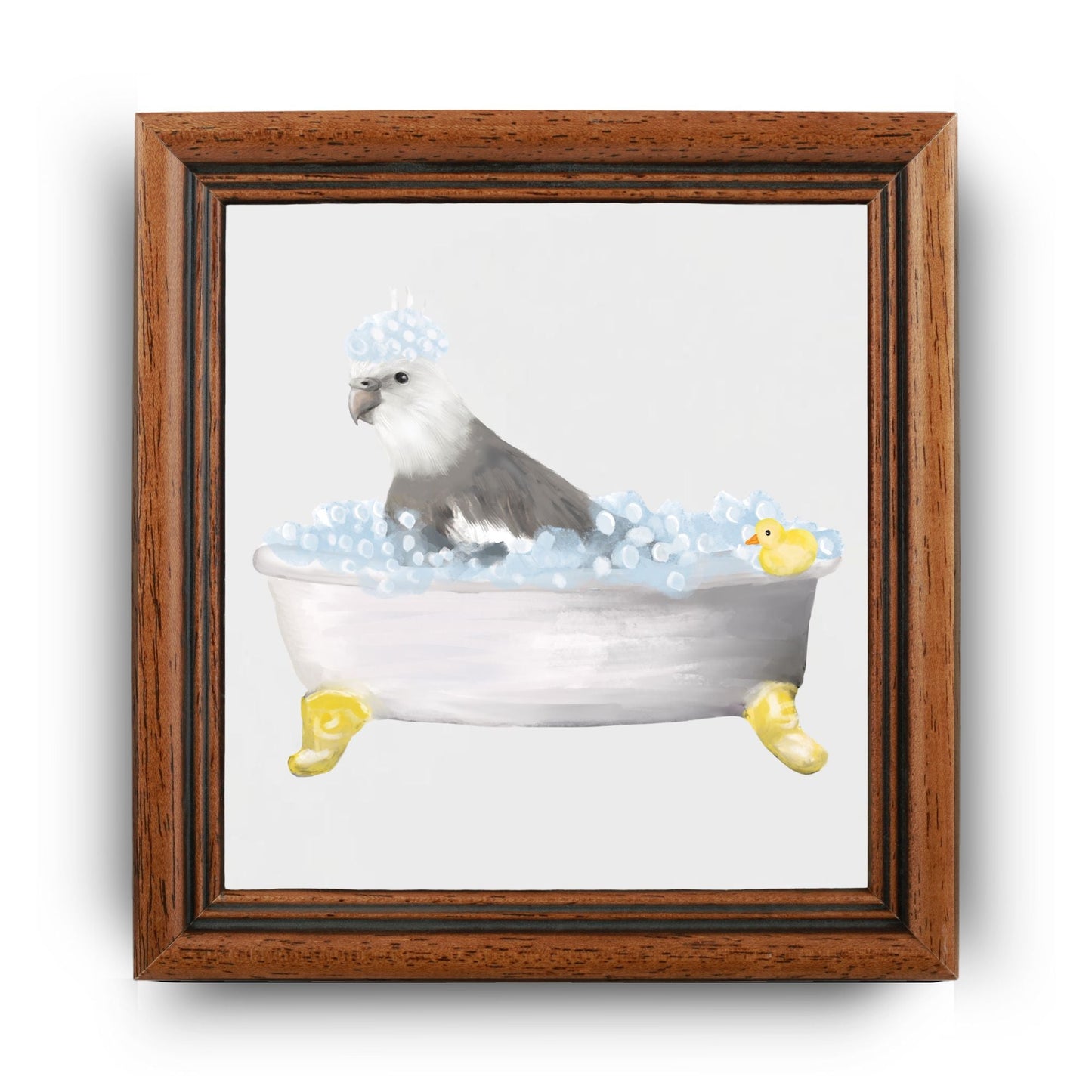 Bald Eagle in Bathtub Ceramic Tile – Handcrafted Whimsical Art Decor - MerikaArt