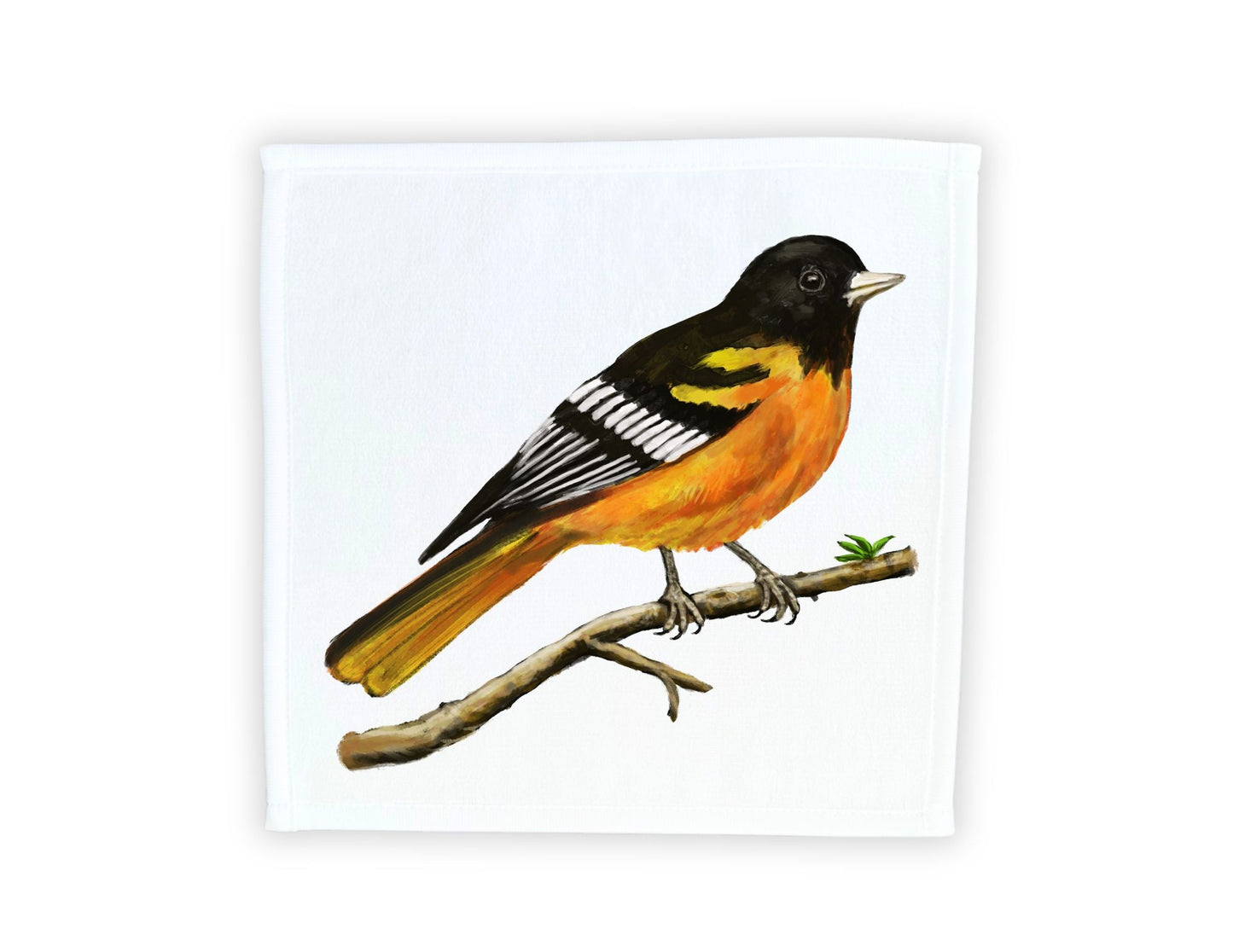 Baltimore Oriole Bird Washcloth - MerikaArt