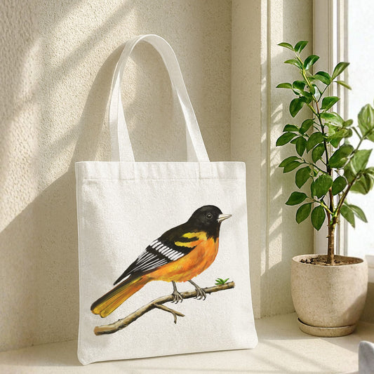Baltimore Oriole Canvas Tote Bag - MerikaArt