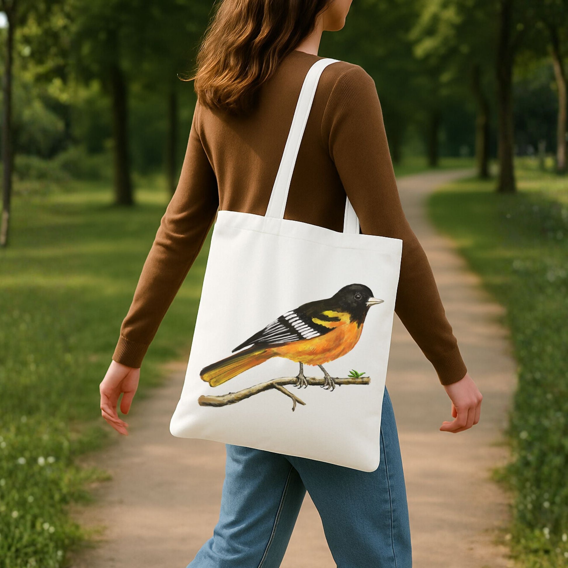 Baltimore Oriole Canvas Tote Bag - MerikaArt