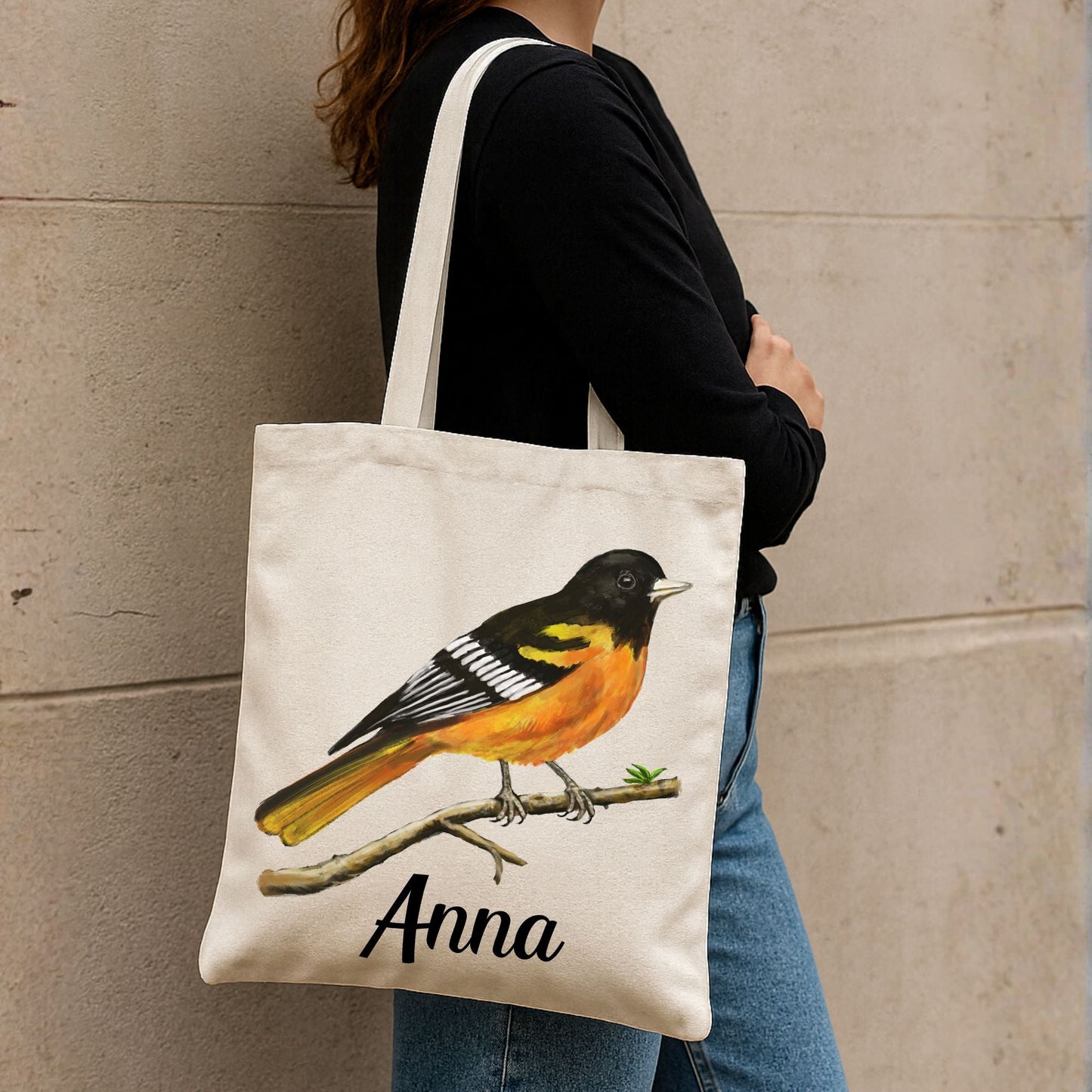 Baltimore Oriole Canvas Tote Bag - MerikaArt