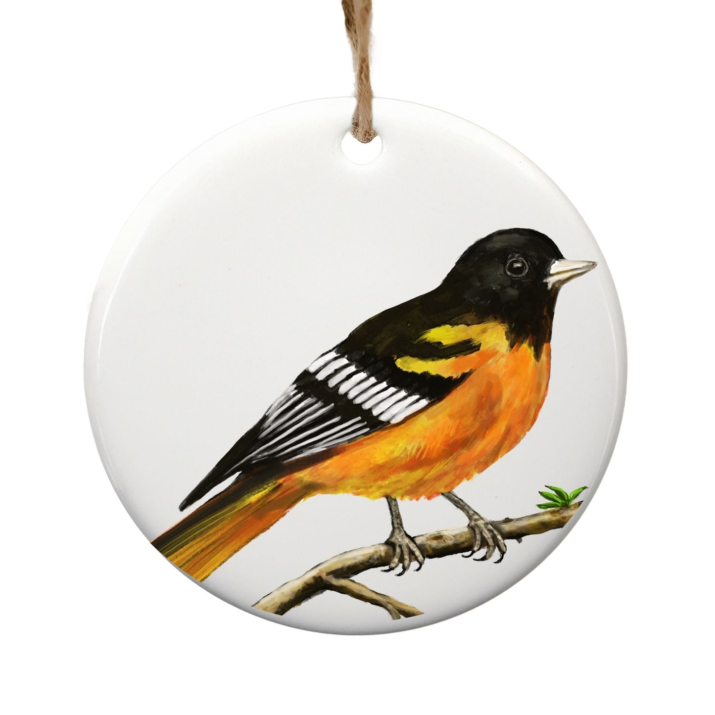 Baltimore Oriole Ceramic Ornament - MerikaArt