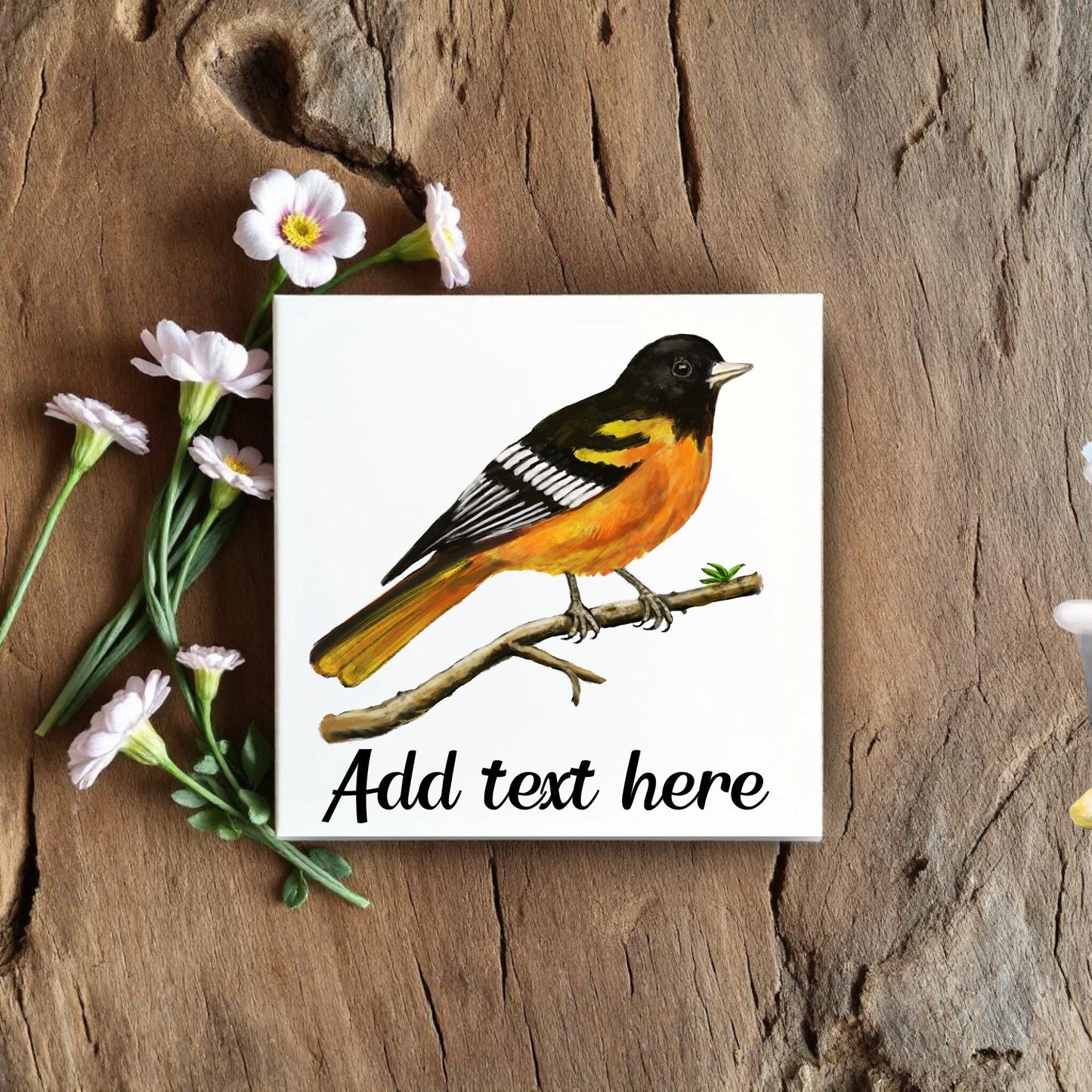 Baltimore Oriole Ceramic Tile - MerikaArt