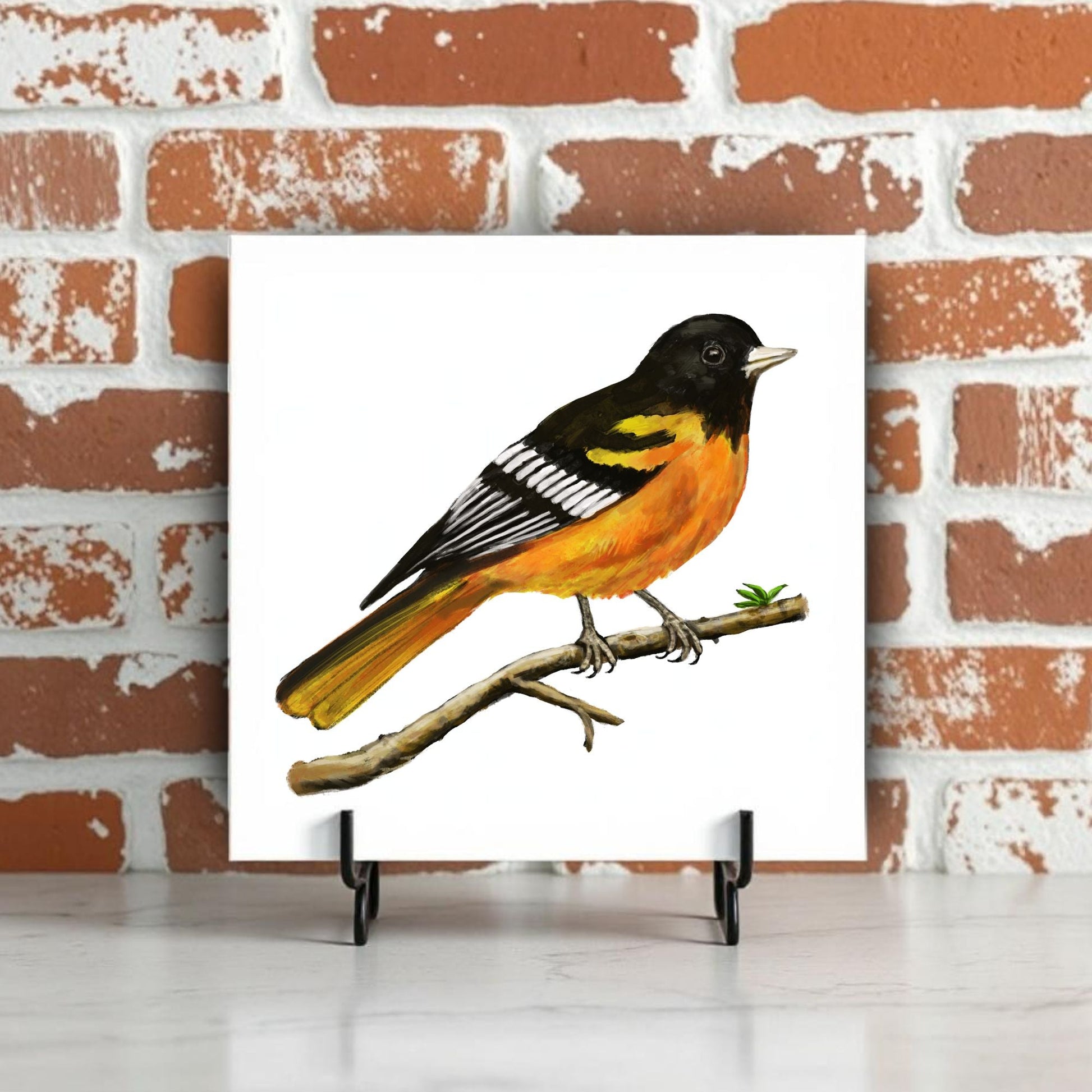 Baltimore Oriole Ceramic Tile - MerikaArt