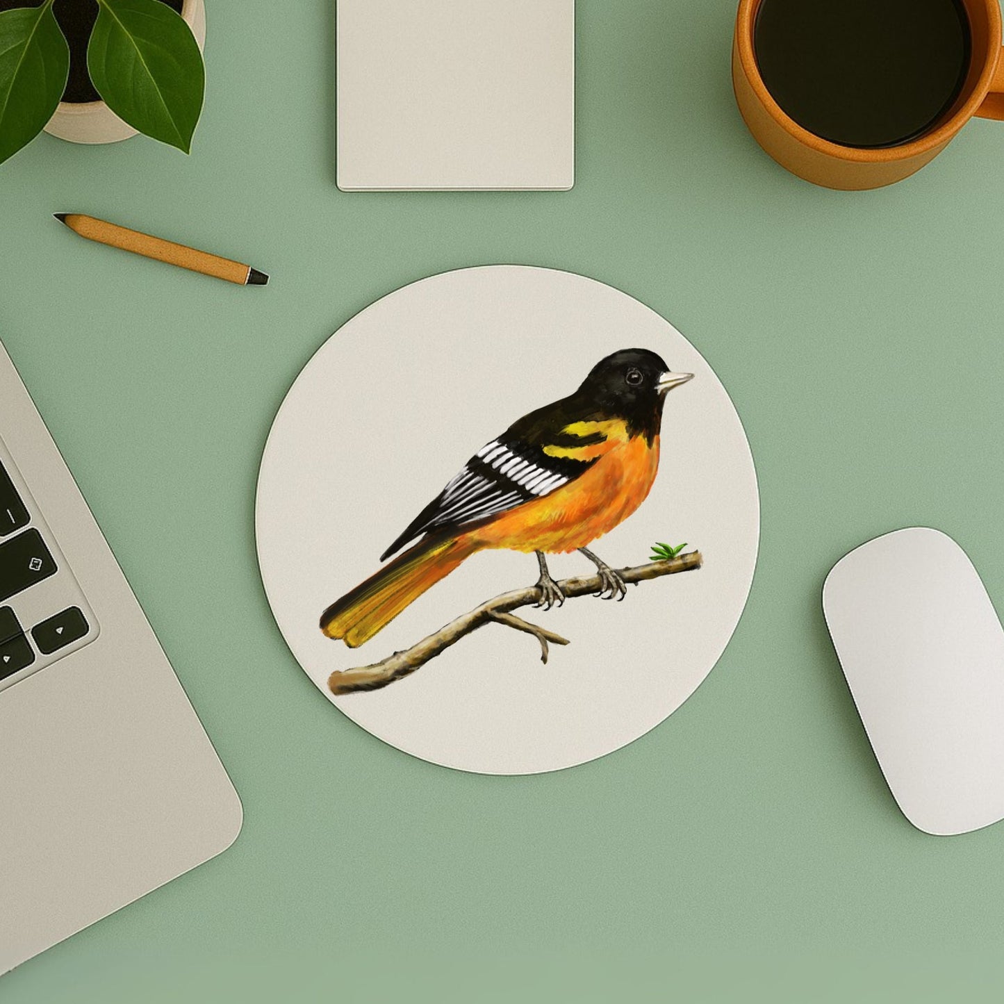 Baltimore Oriole Mousepad - MerikaArt