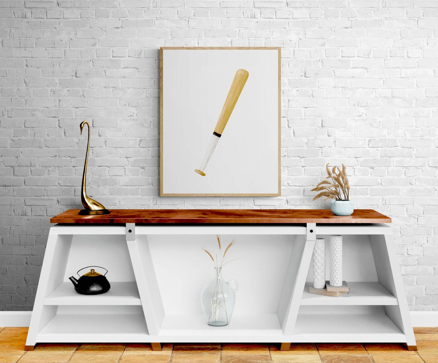 Baseball Bat Print, Sport Painting, Boys Room Wall Art, Girls Room Print, Boys Room Gift, Kids Wall Art, Nursery Decor, Sports Lover Drawing - MerikaArt