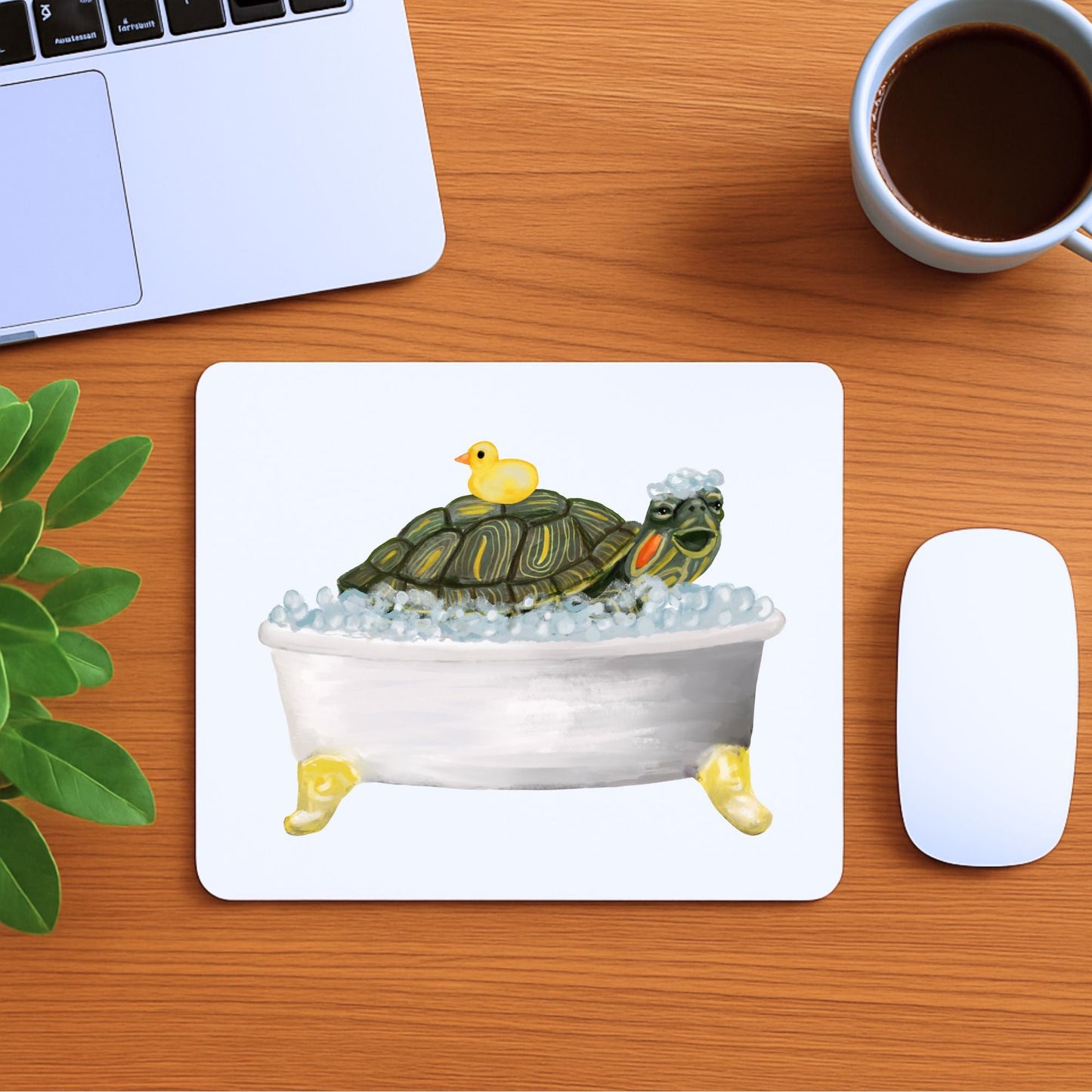 Bath Time Turtle Mousepad - MerikaArt