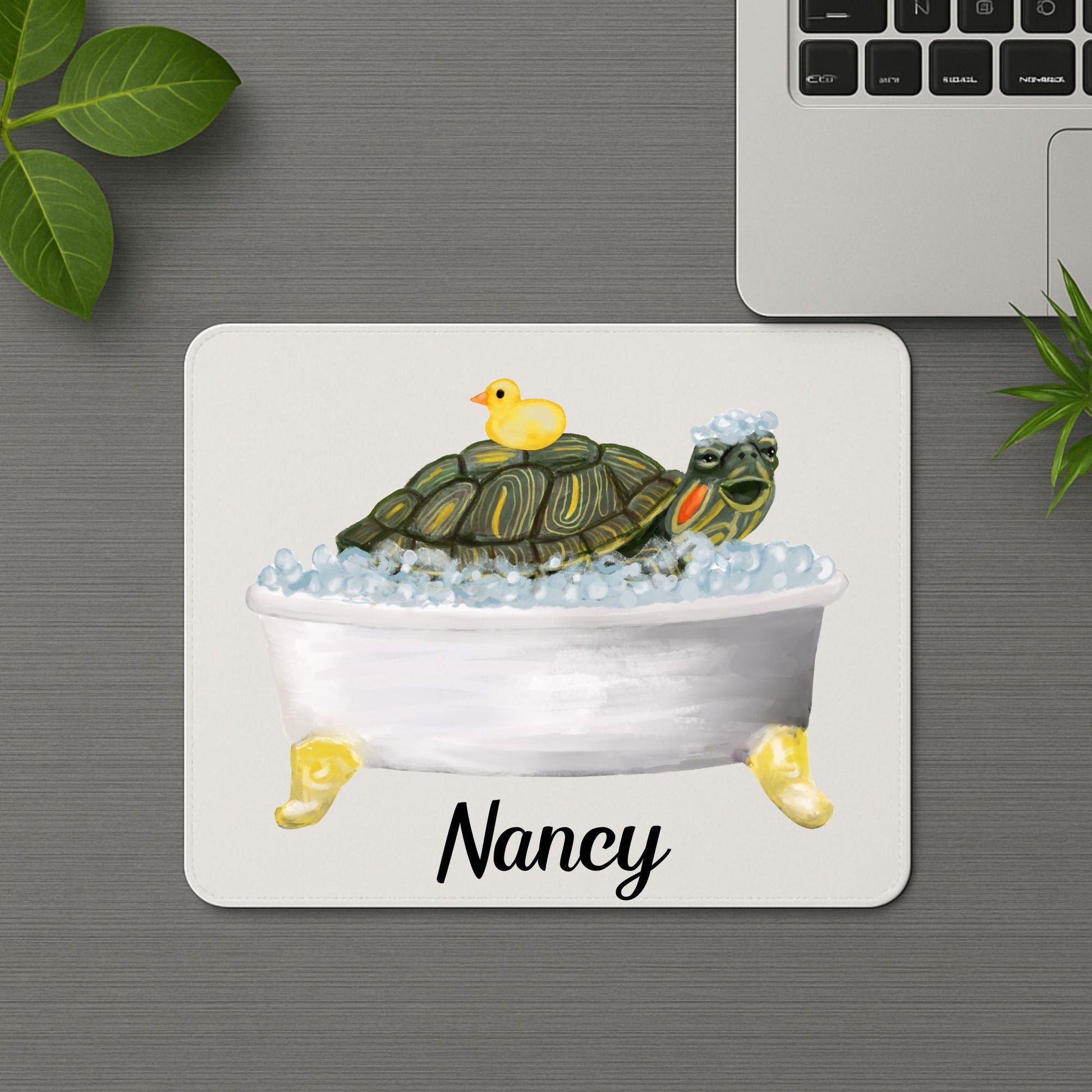 Bath Time Turtle Mousepad - MerikaArt