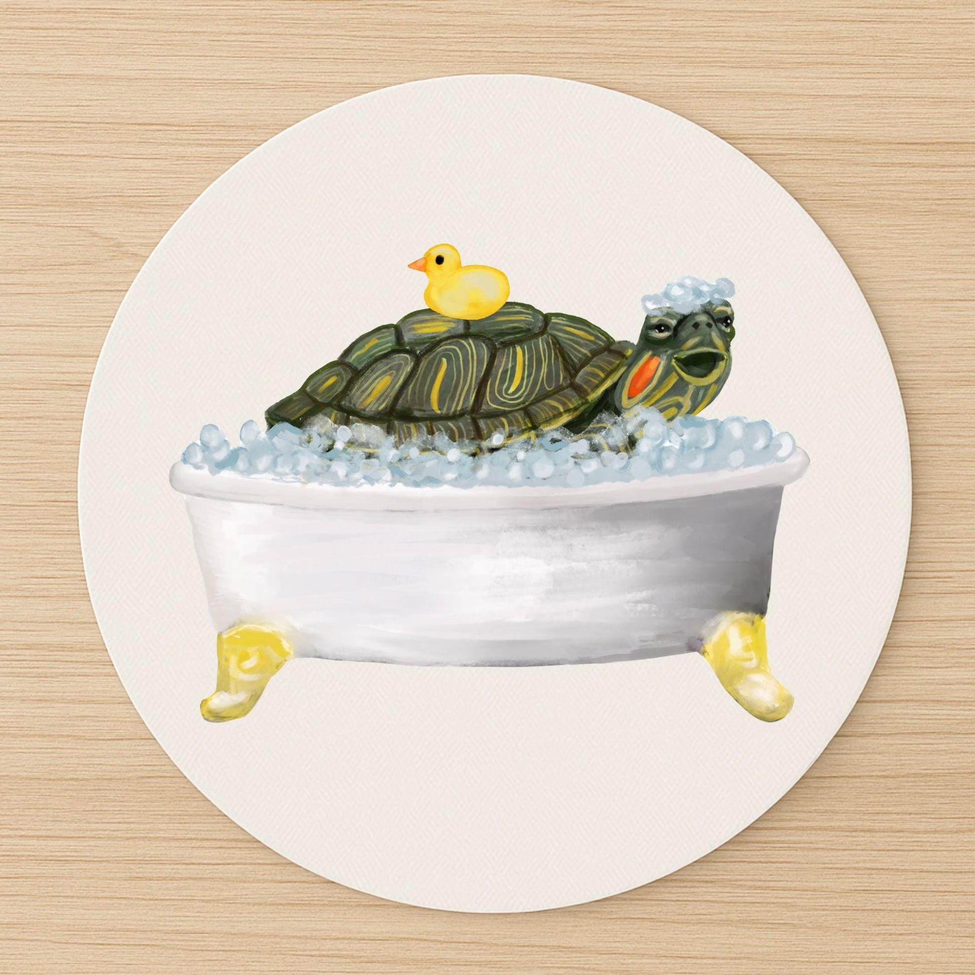 Bath Time Turtle Mousepad - MerikaArt