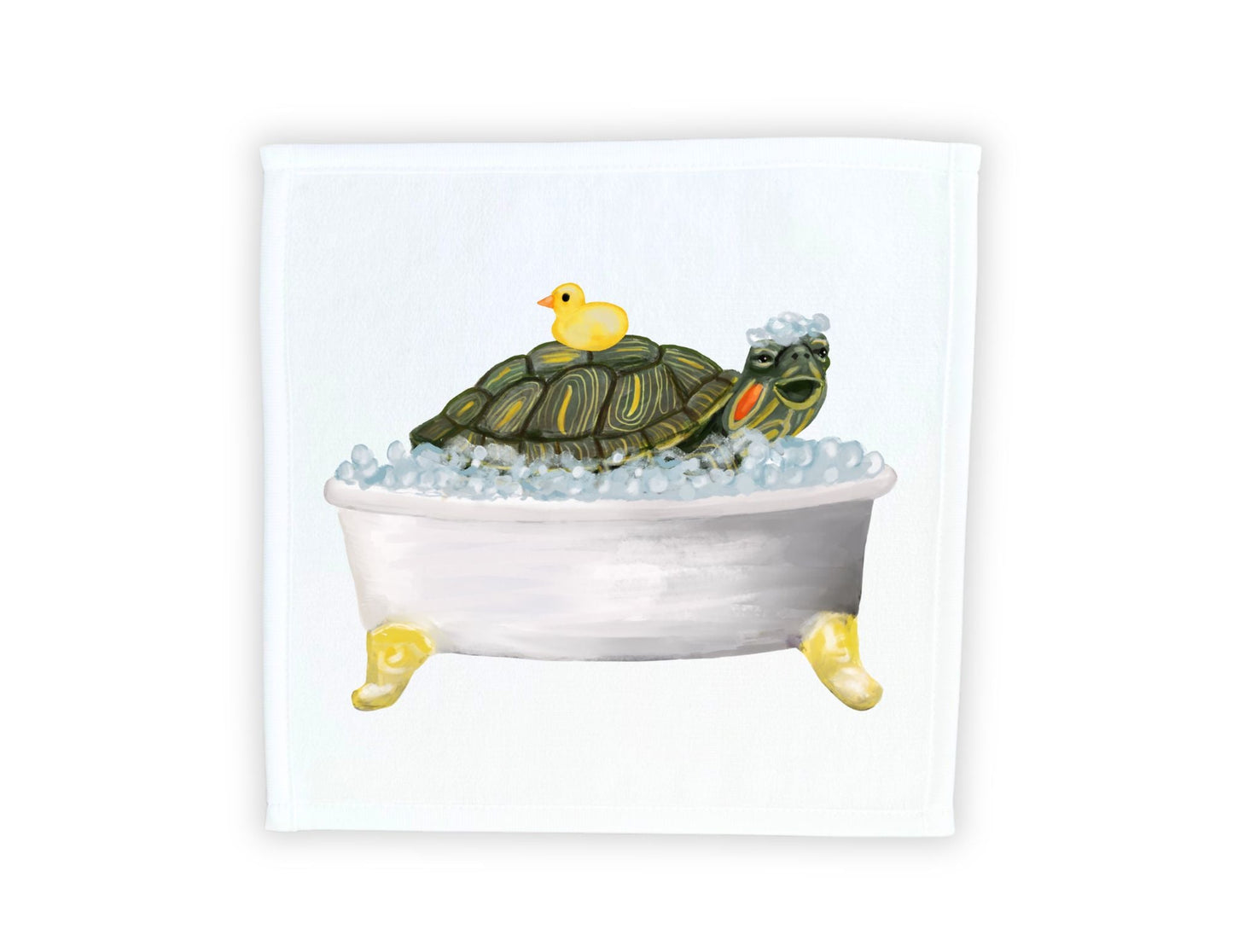 Bath Time Turtle Washcloth - MerikaArt