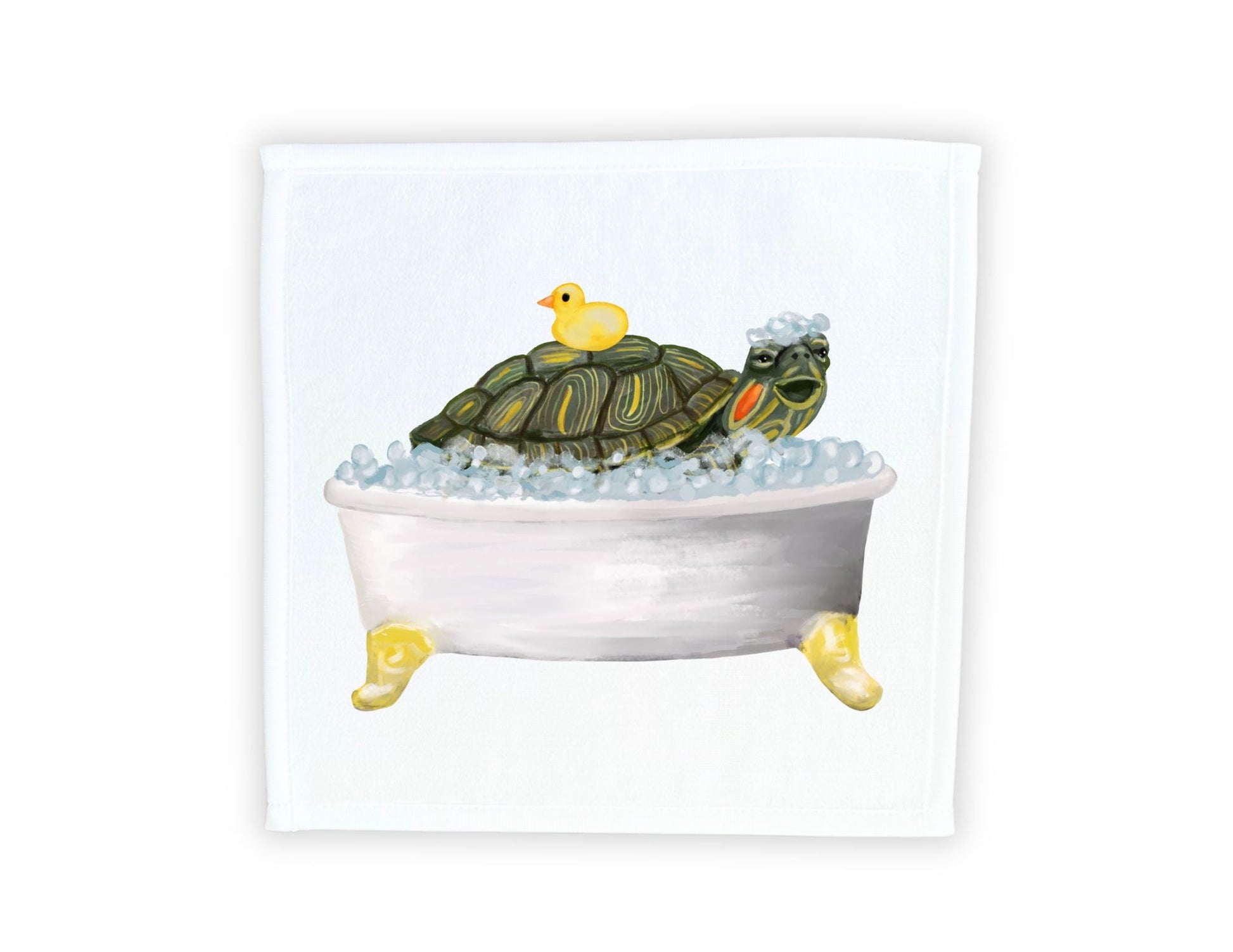 Bath Time Turtle Washcloth - MerikaArt