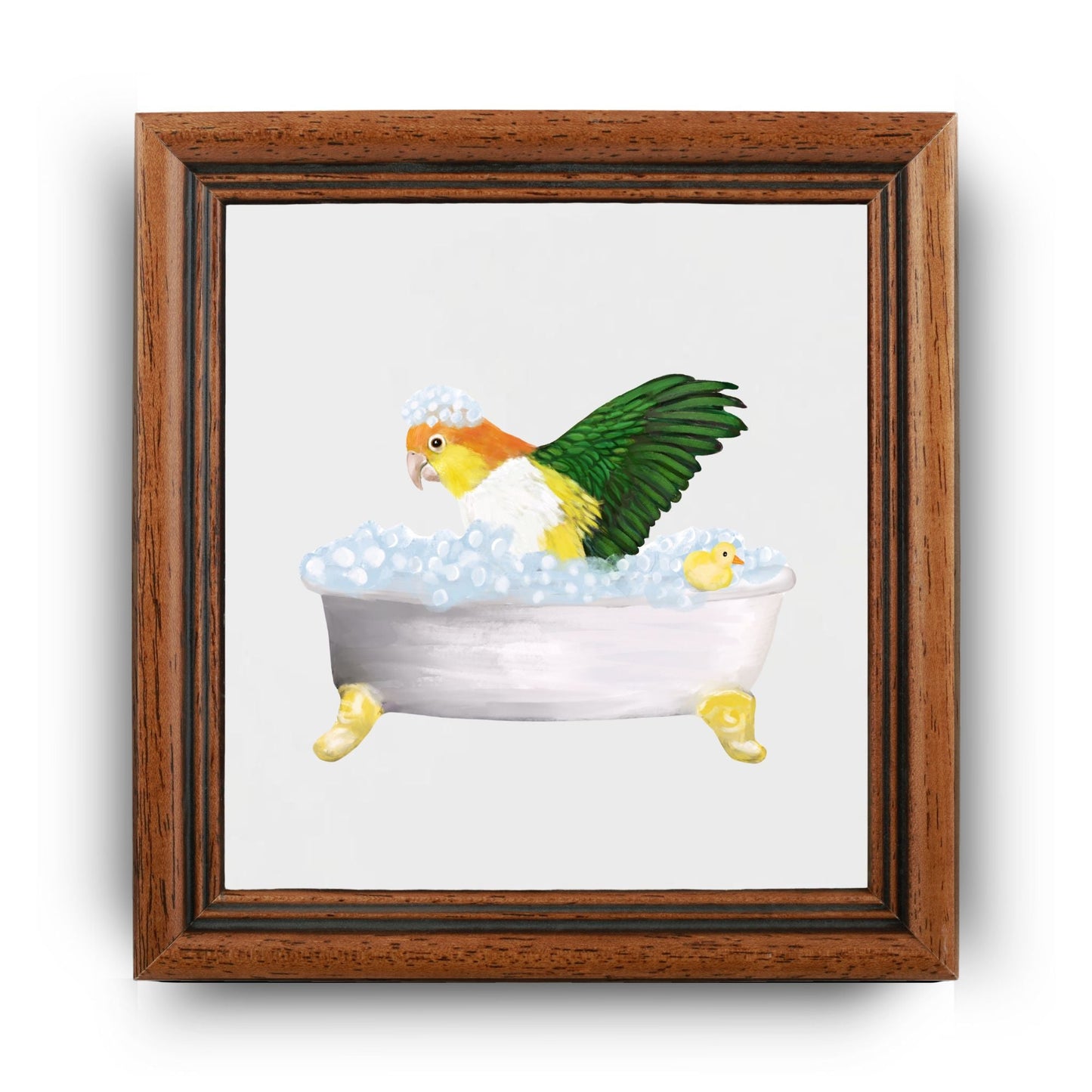 Bathtub Parrot Ceramic Tile – Handcrafted Fun Bird Art - MerikaArt