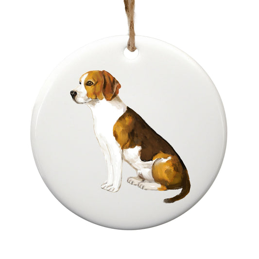 Beagle Ceramic Ornament - MerikaArt