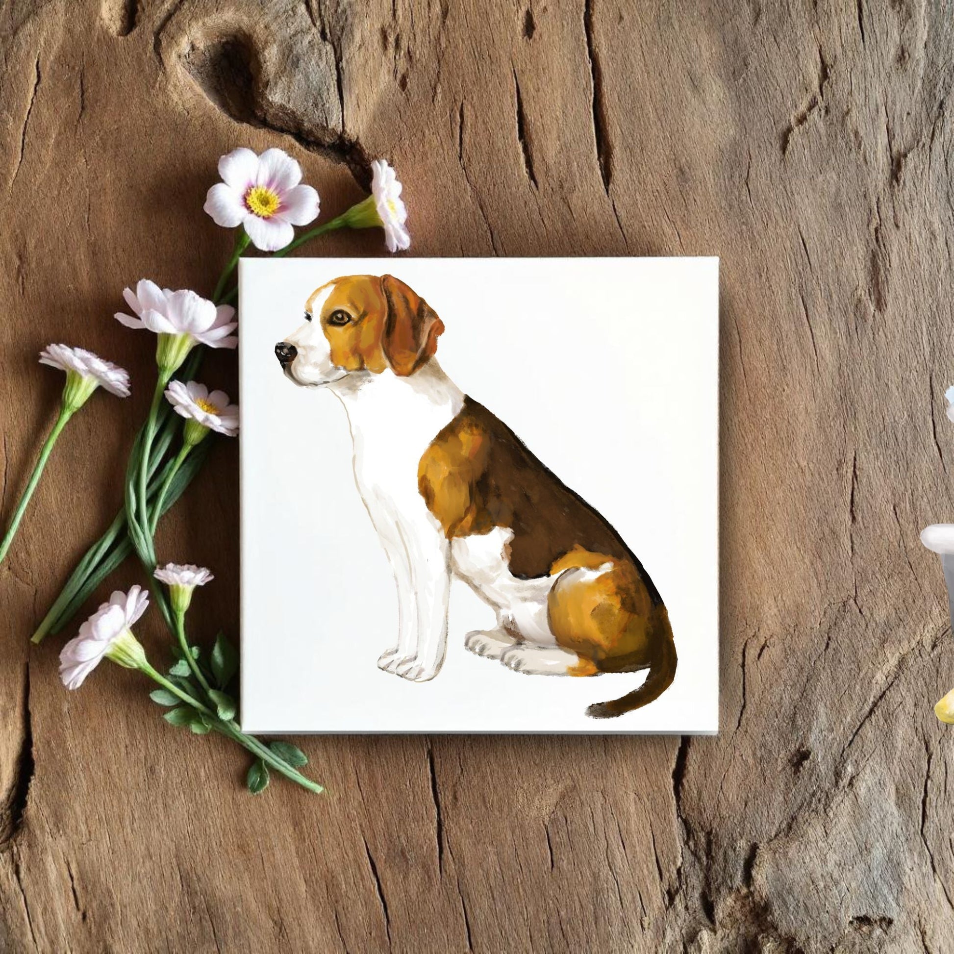 Beagle Ceramic Tile - MerikaArt