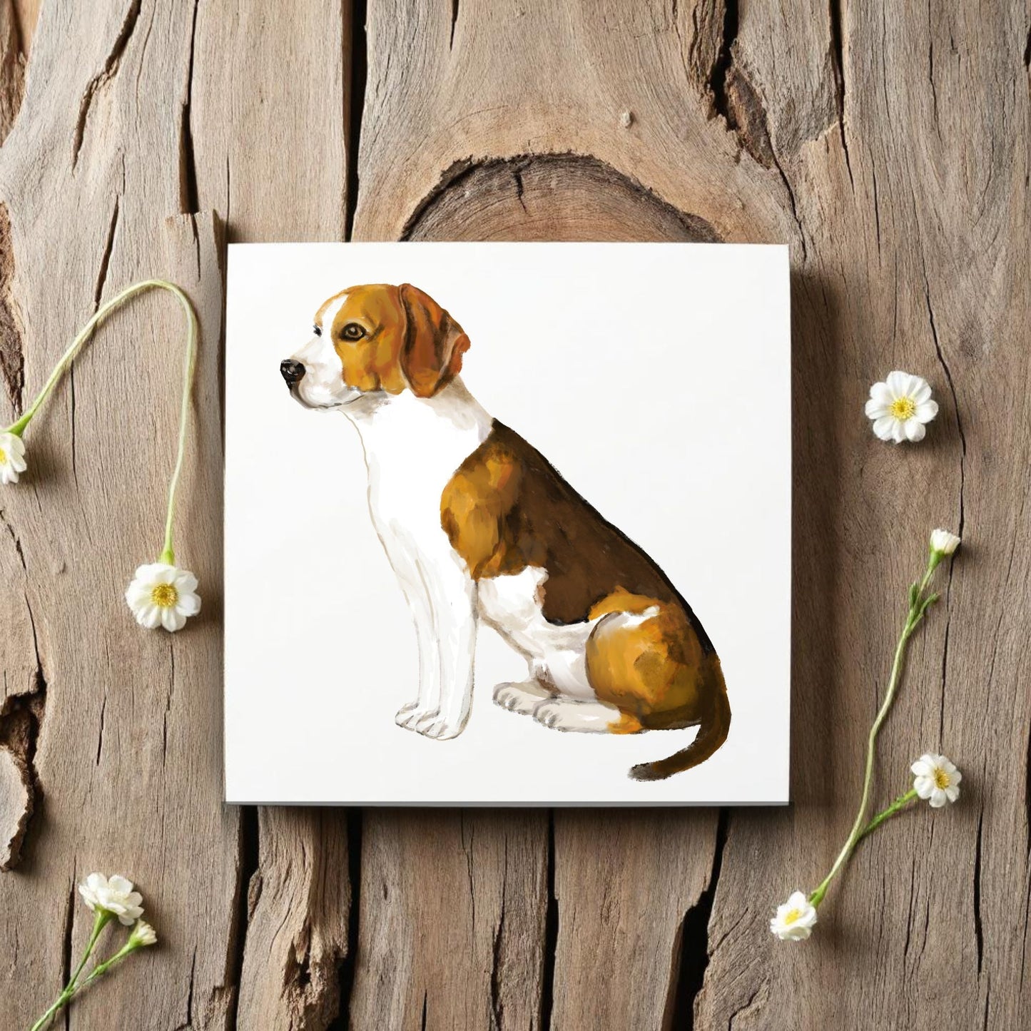 Beagle Ceramic Tile - MerikaArt