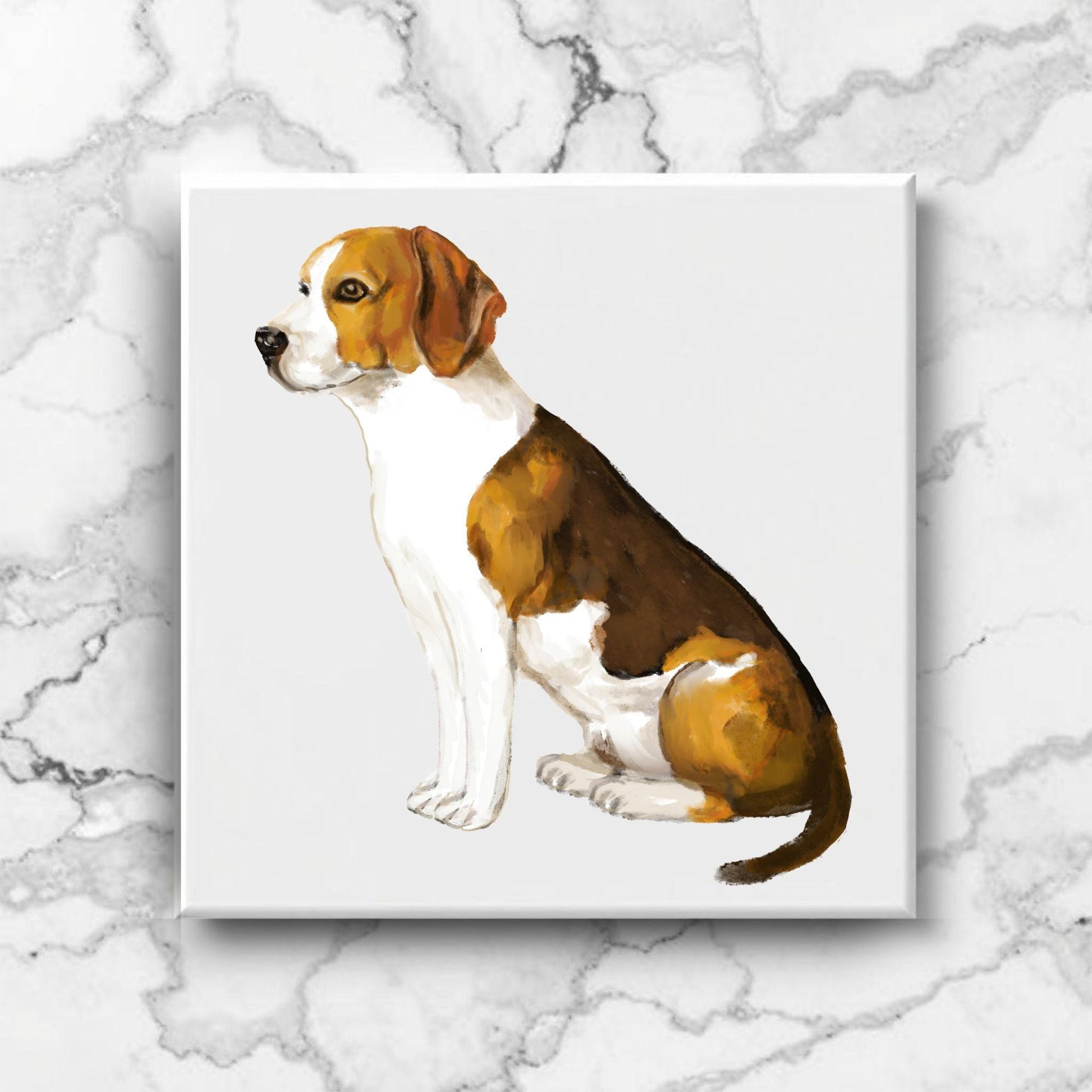 Beagle Ceramic Tile - MerikaArt