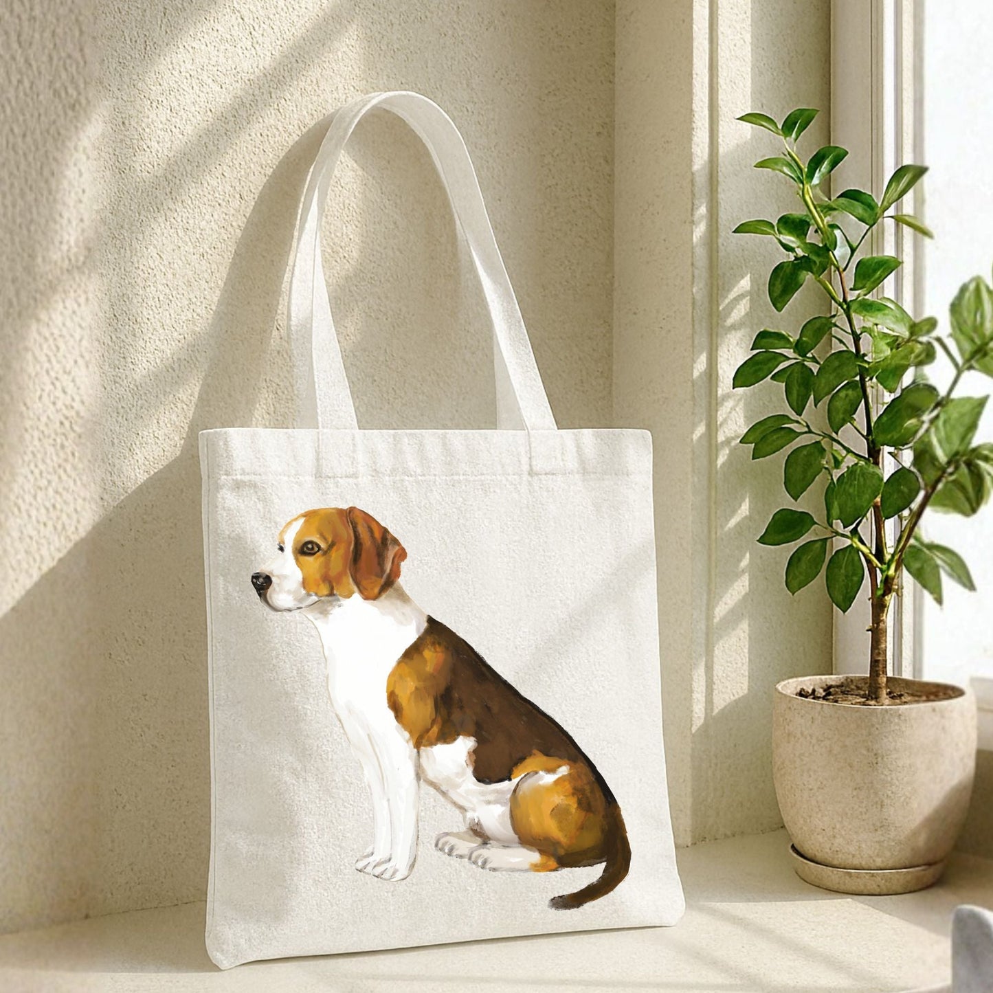 Beagle Dog Canvas Tote Bag - MerikaArt