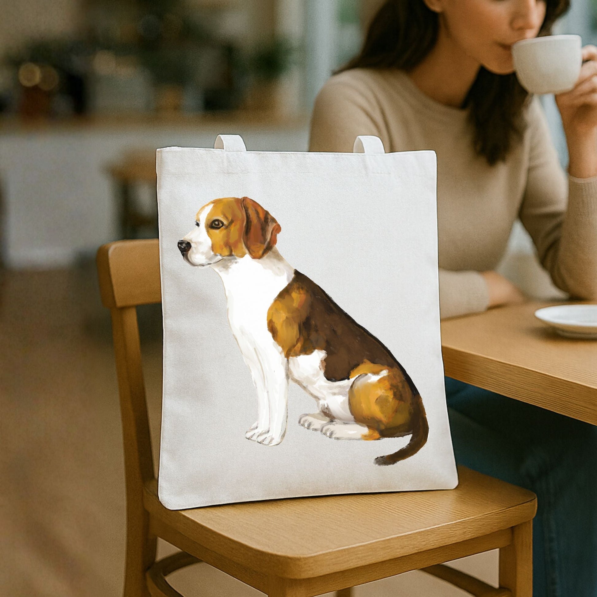 Beagle Dog Canvas Tote Bag - MerikaArt