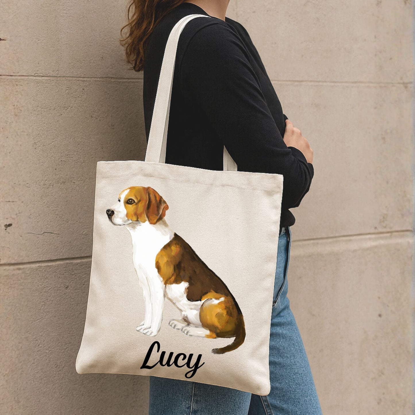 Beagle Dog Canvas Tote Bag - MerikaArt