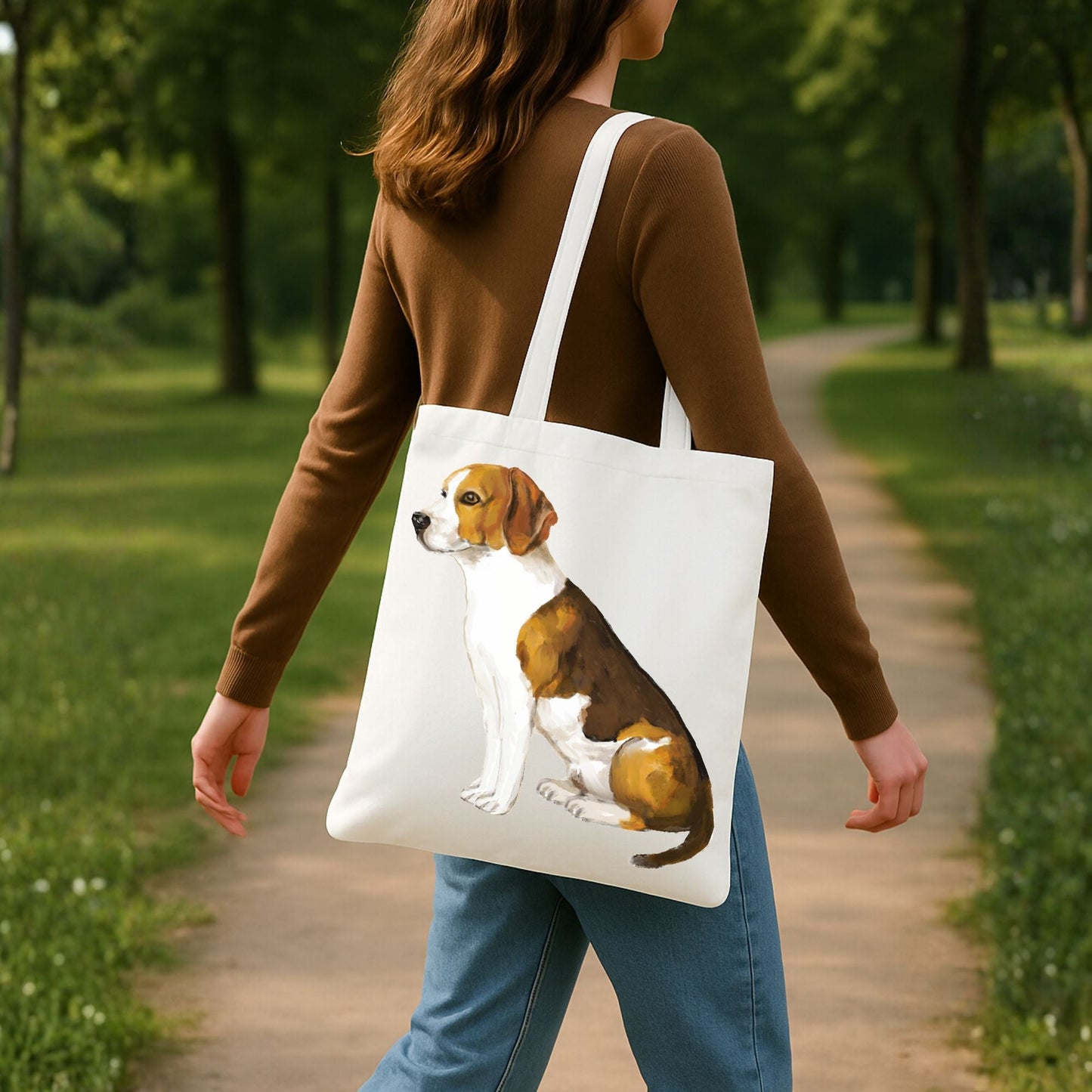 Beagle Dog Canvas Tote Bag - MerikaArt