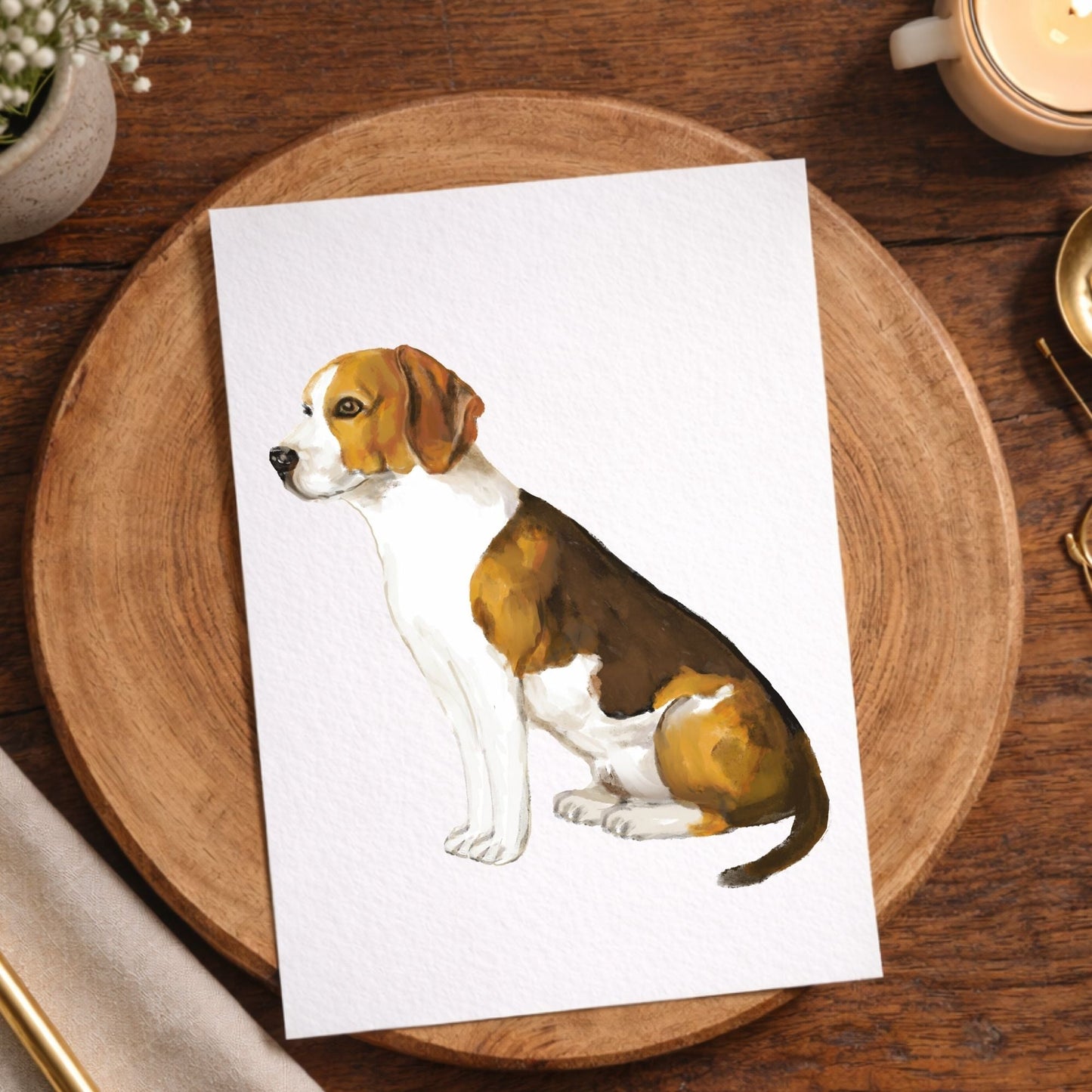 Beagle Dog Postcard - MerikaArt