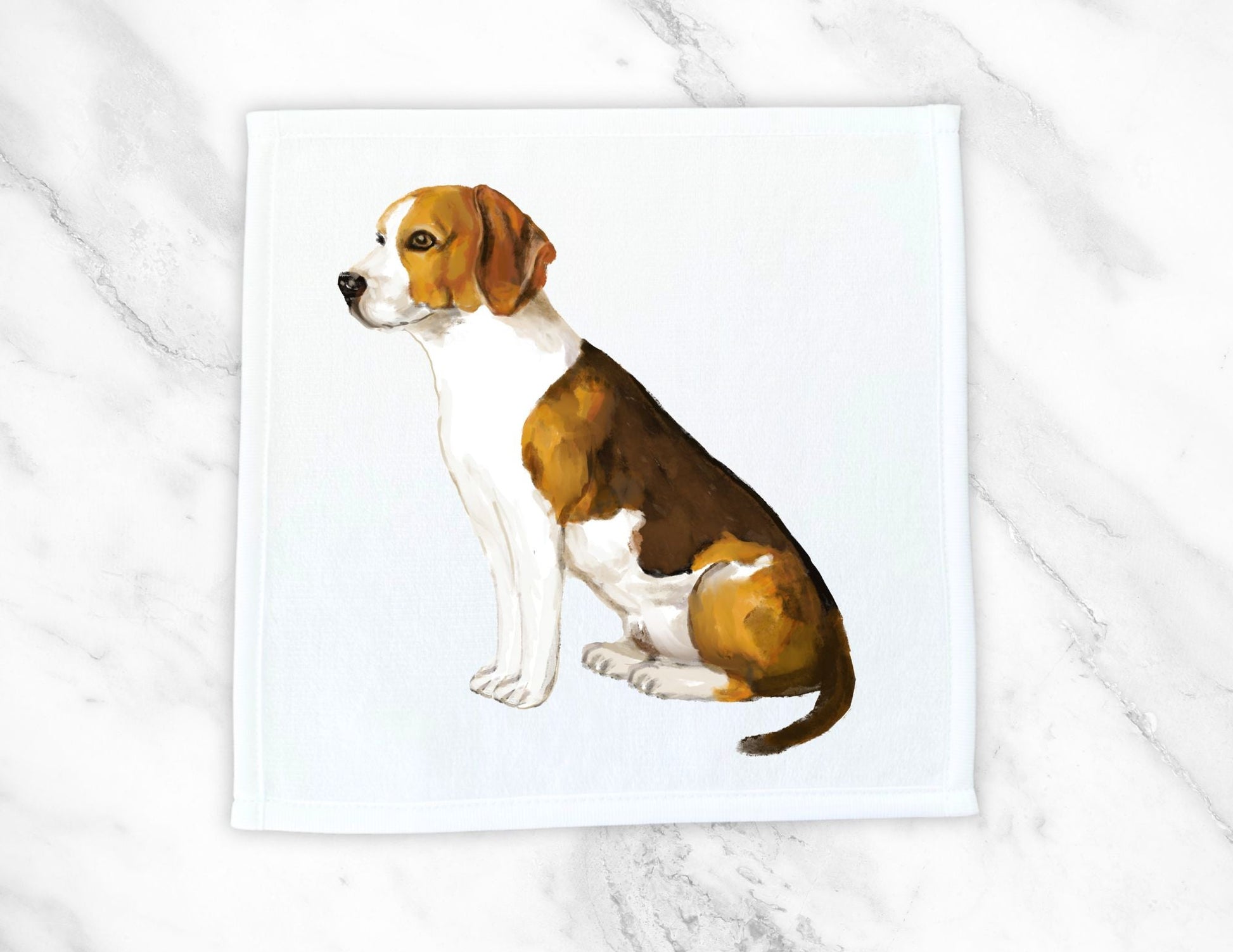 Beagle Dog Washcloth - MerikaArt
