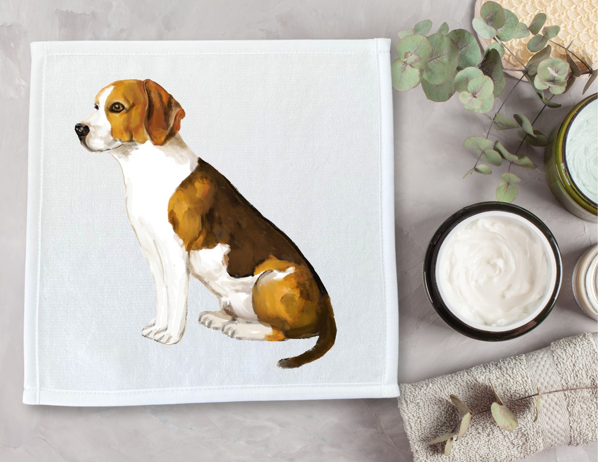 Beagle Dog Washcloth - MerikaArt